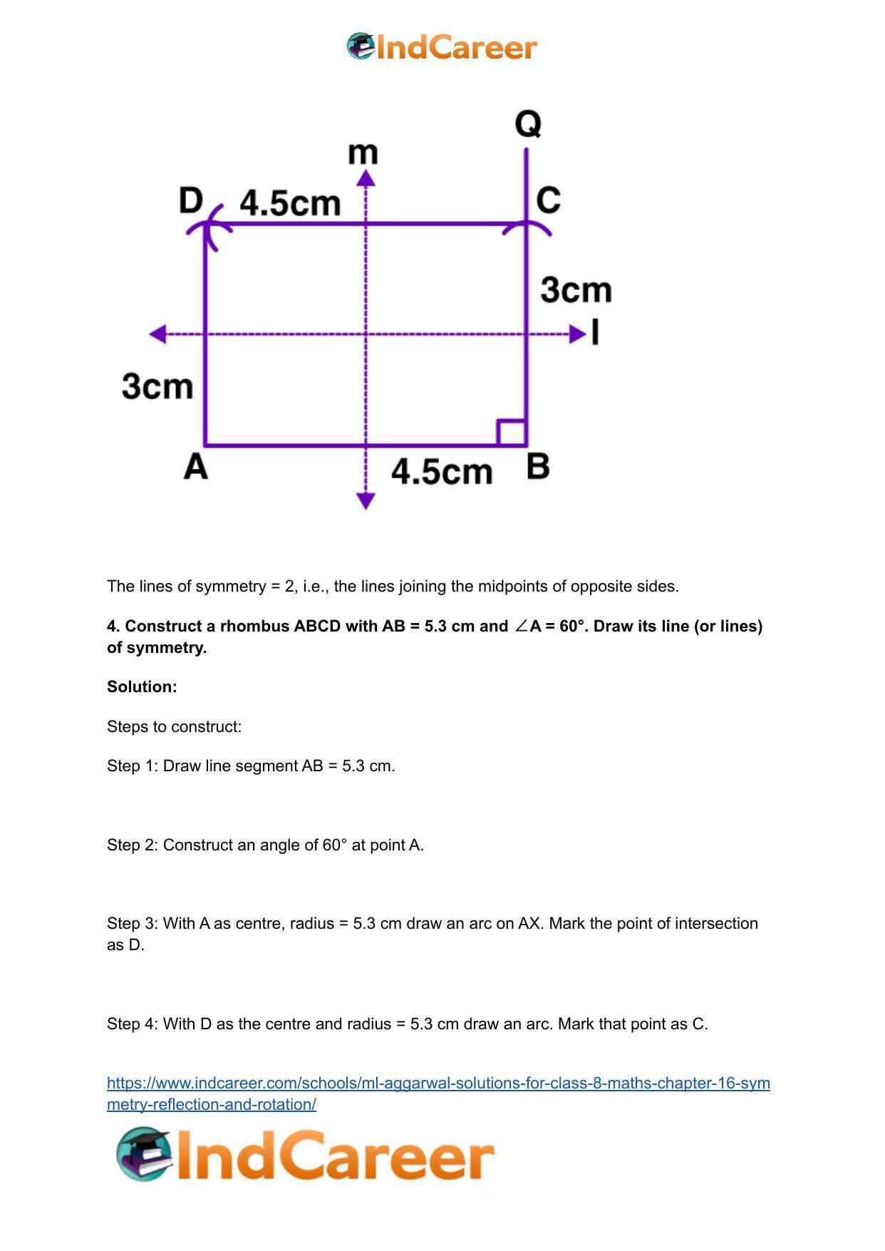 ML Aggarwal Solutions for Class 8 Maths Chapter 16- Symmetry Reflection and Rotation - Page 5