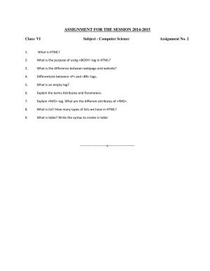 CBSE Worksheets for Class 6 Computer Science HTML Assignment 2