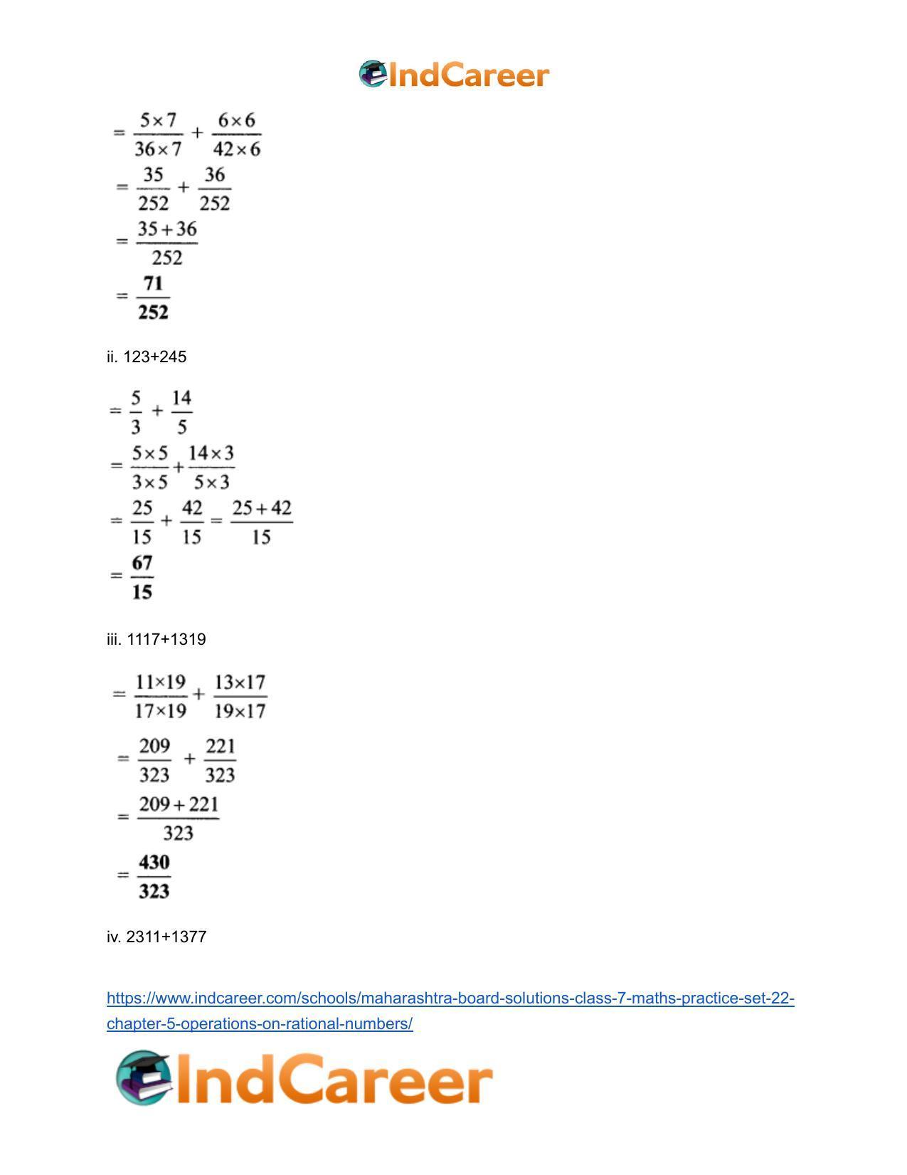 Maharashtra Board Solutions Class 7-Maths (Practice Set 22): Chapter 5- Operations on Rational Numbers - Page 3