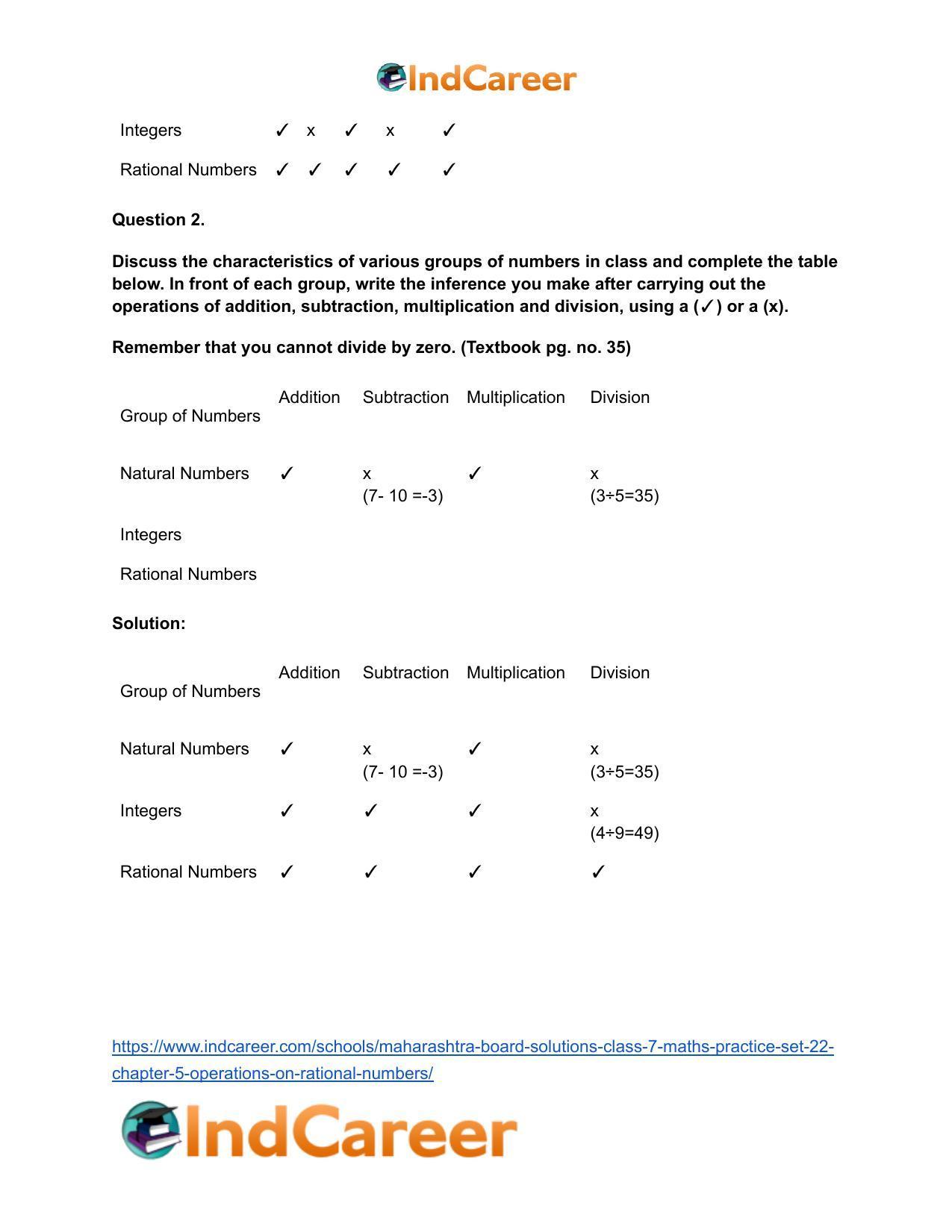 Maharashtra Board Solutions Class 7-Maths (Practice Set 22): Chapter 5- Operations on Rational Numbers - Page 9