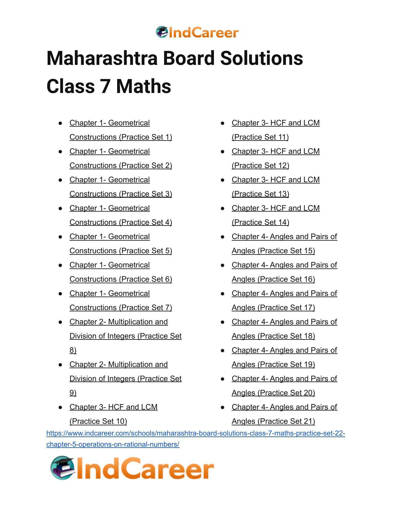 Maharashtra Board Solutions Class 7-Maths (Practice Set 22): Chapter 5- Operations on Rational Numbers - Page 11