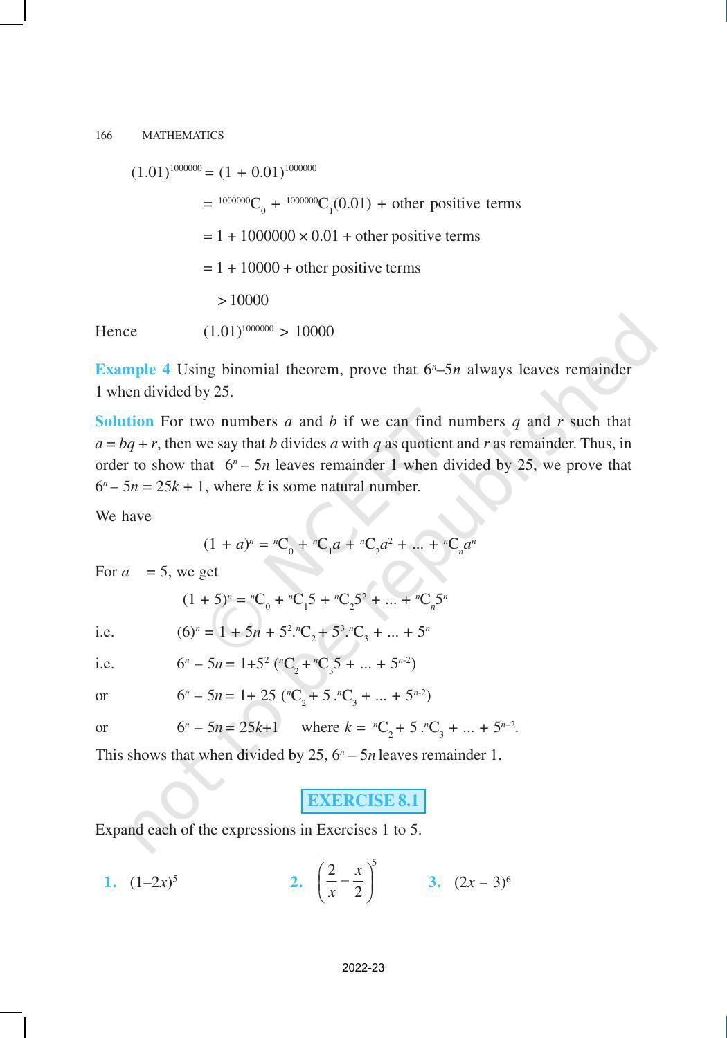 NCERT Book for Class 11 Maths Chapter 8 Binomial Theorem - Page 7