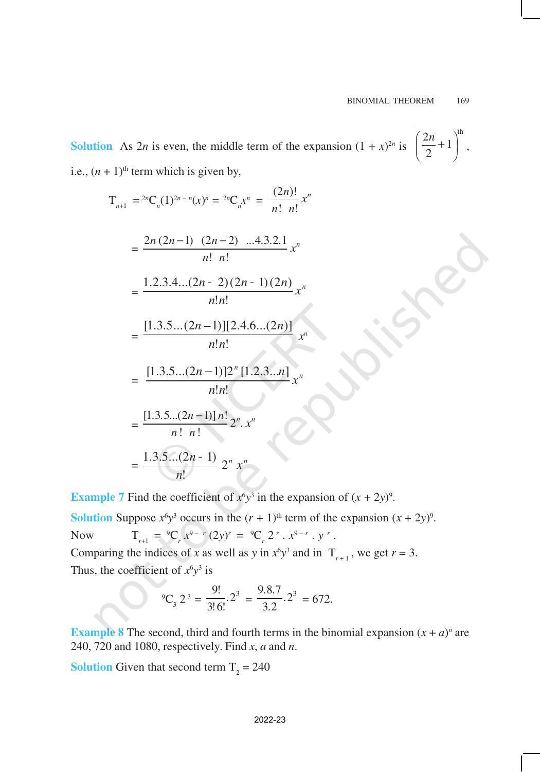 NCERT Book for Class 11 Maths Chapter 8 Binomial Theorem - Page 10