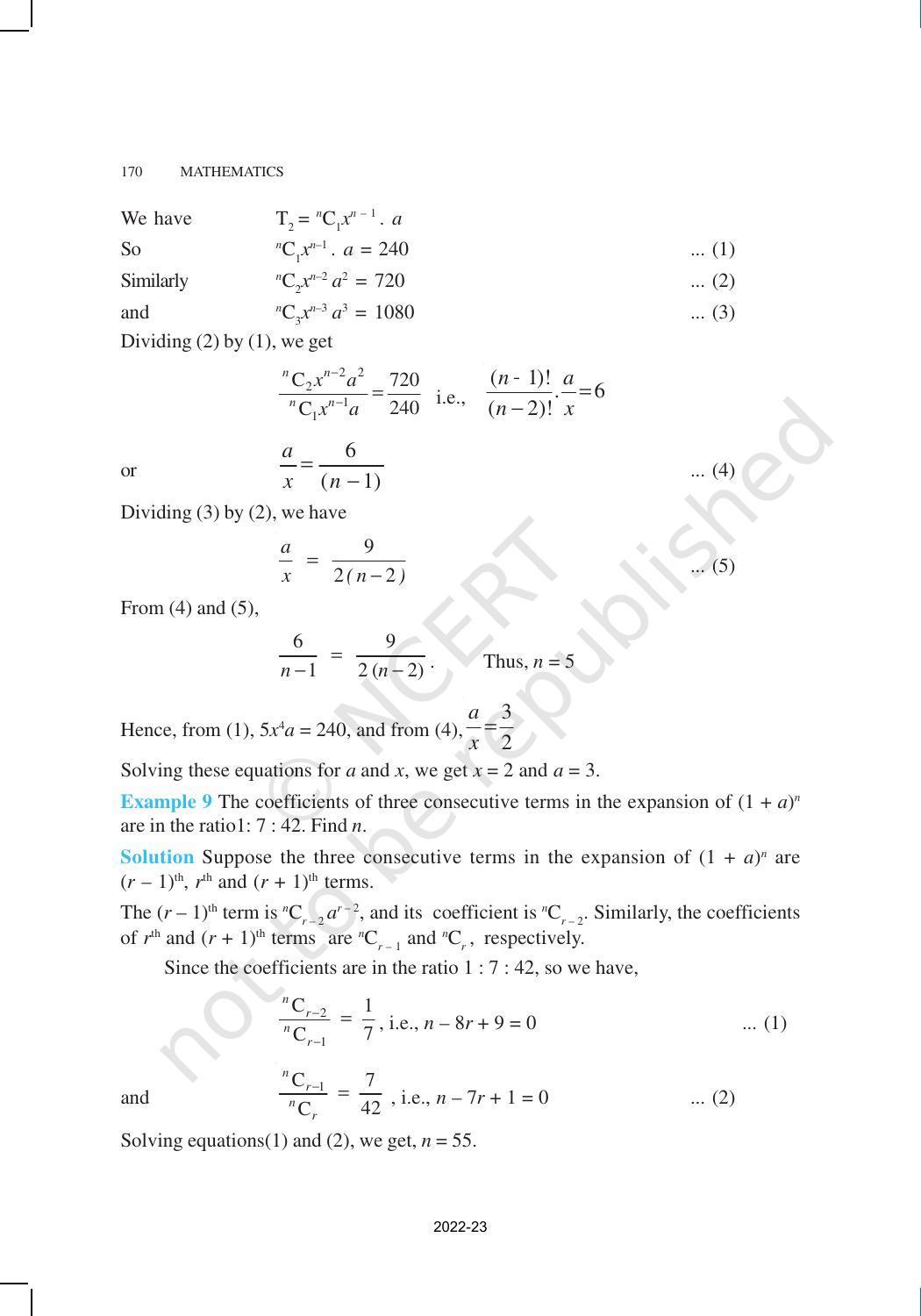 NCERT Book for Class 11 Maths Chapter 8 Binomial Theorem - Page 11