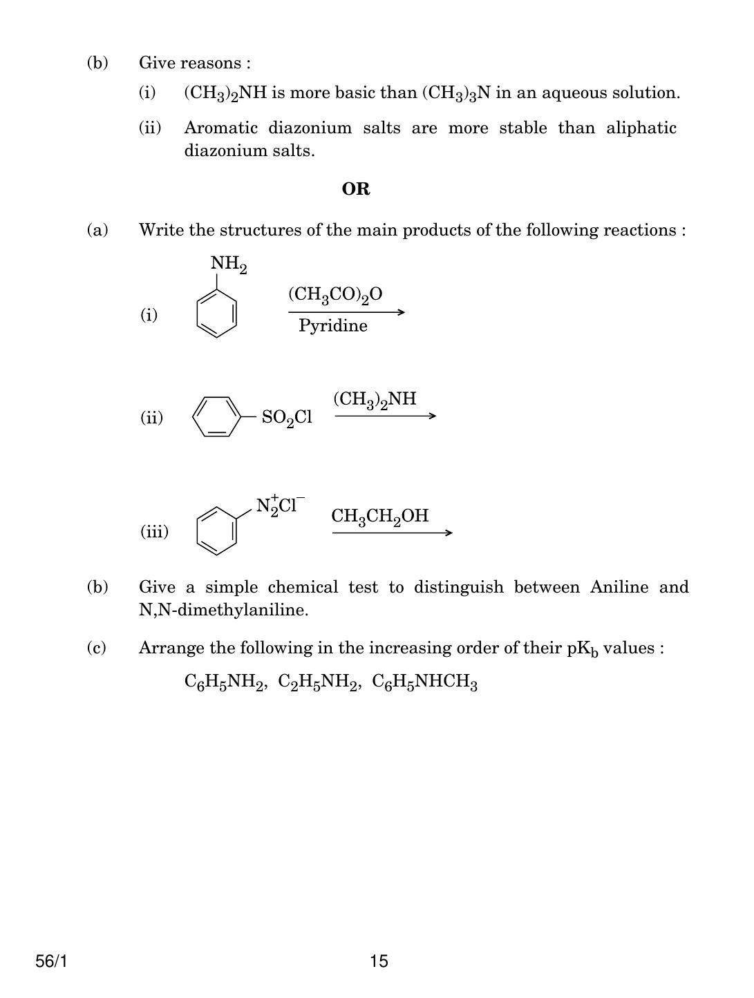 CBSE Class 12 56-1 CHEMISTRY 2018 Question Paper - Page 15