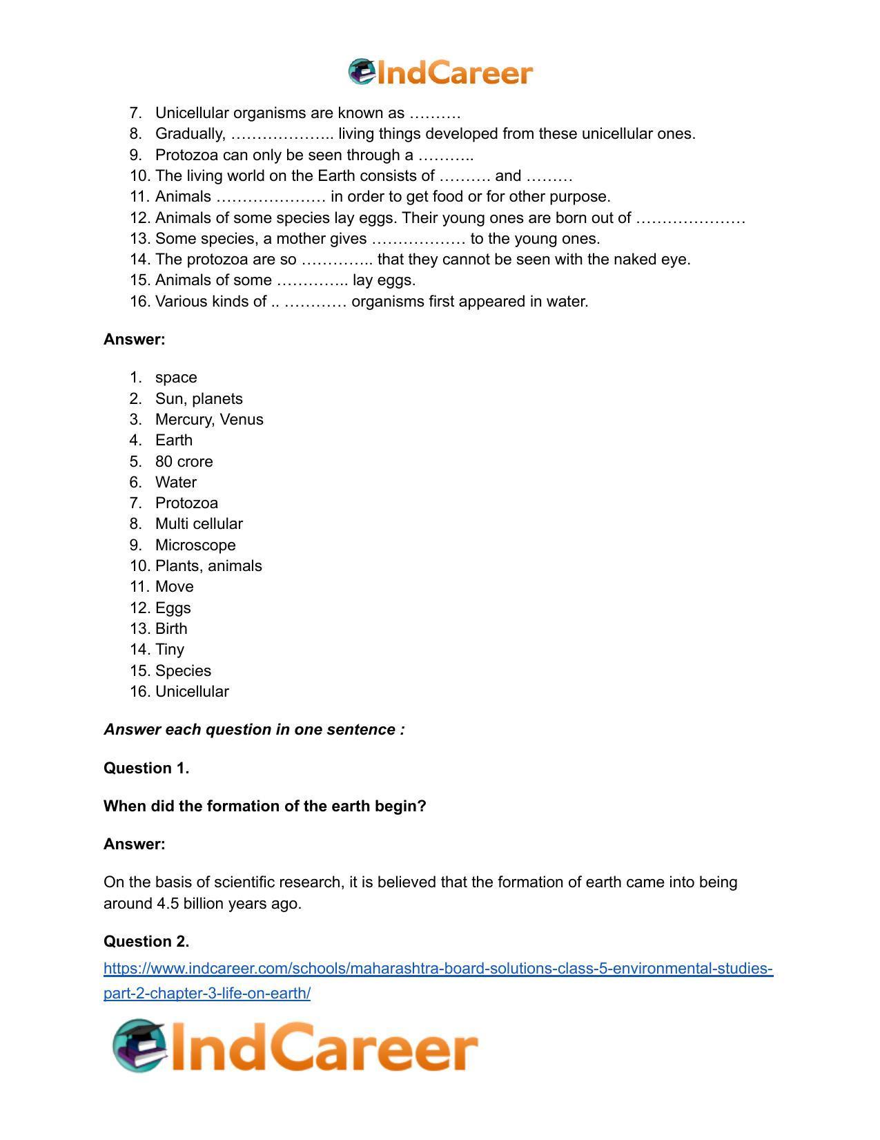 Maharashtra Board Solutions Class 5-Environmental Studies (Part 2): Chapter 3- Life on Earth - Page 6