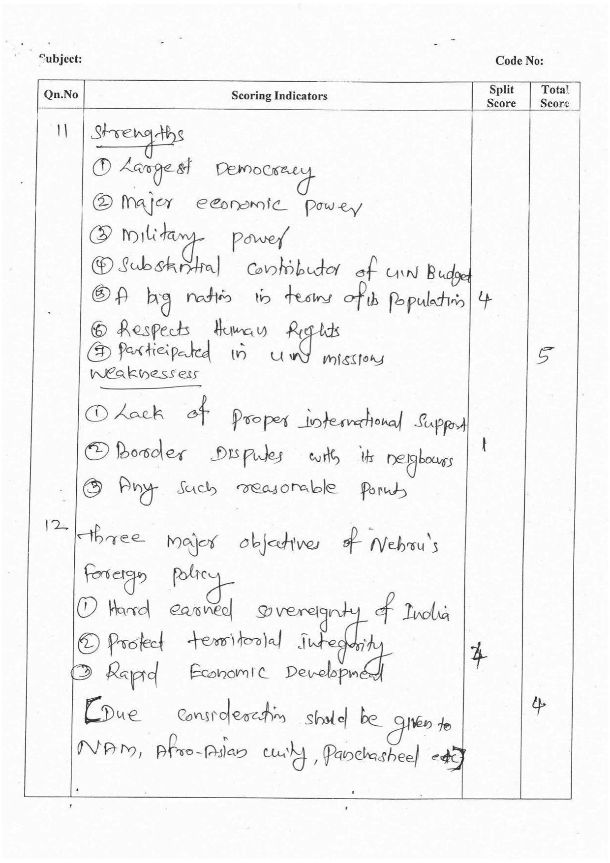 Kerala Plus Two 2016 Political Science Answer Key - Page 4