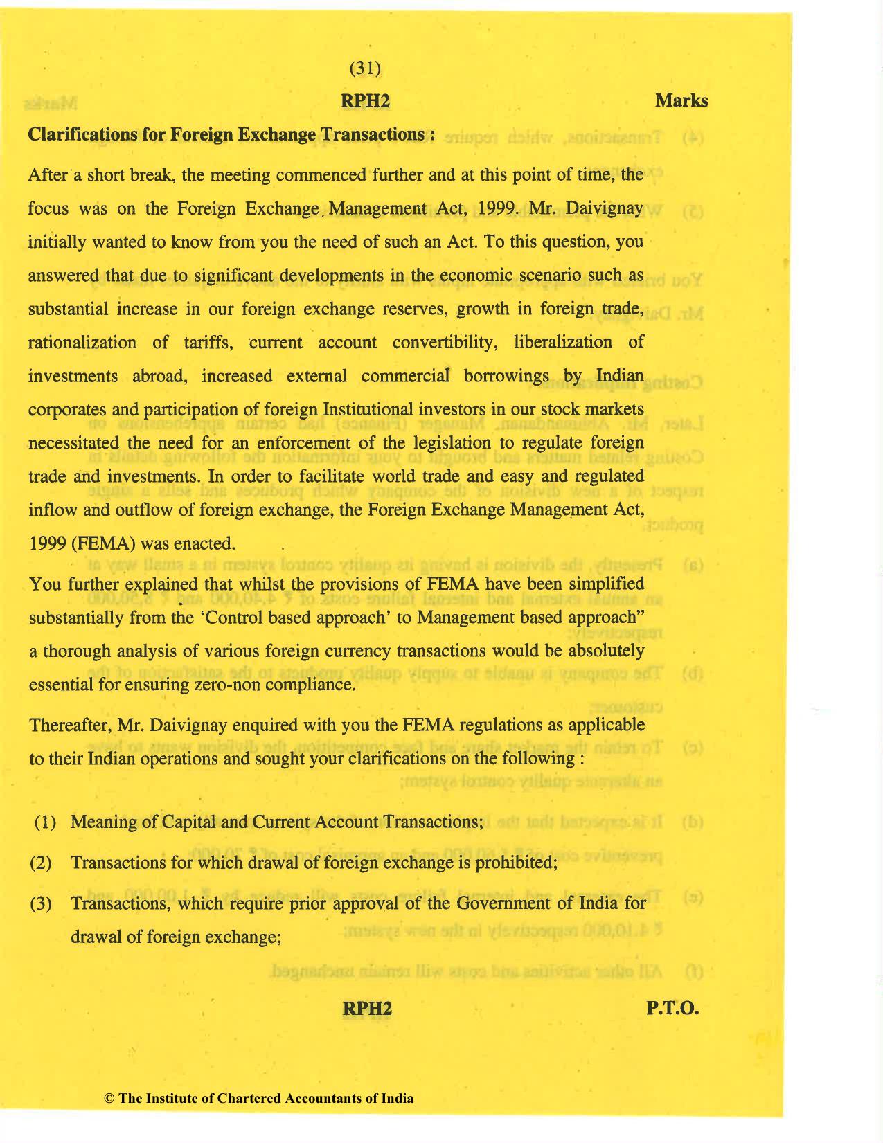CA Final May 2019 Question Paper - Paper 6F – Multidisciplinary Case Study - Page 31