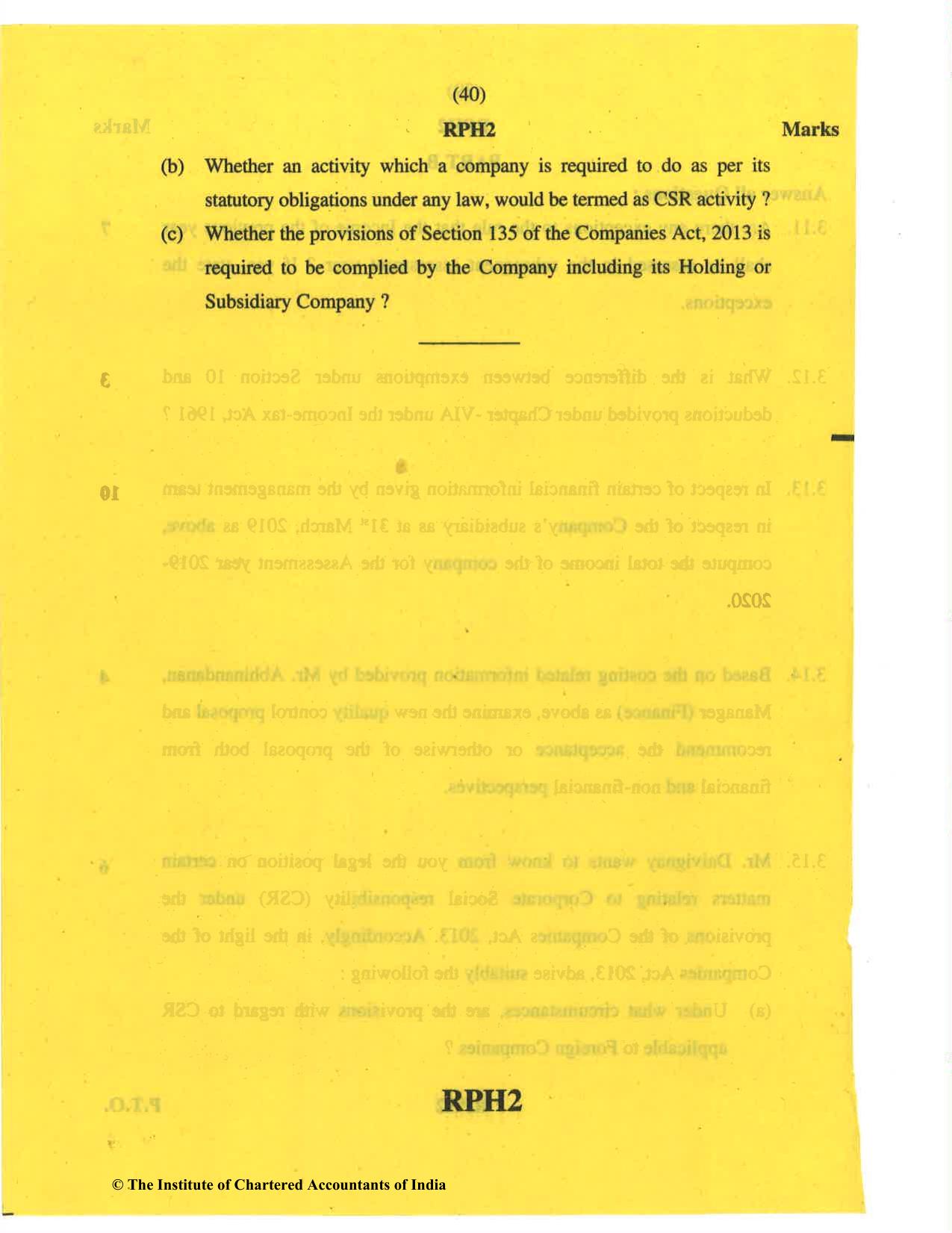 CA Final May 2019 Question Paper - Paper 6F – Multidisciplinary Case Study - Page 40