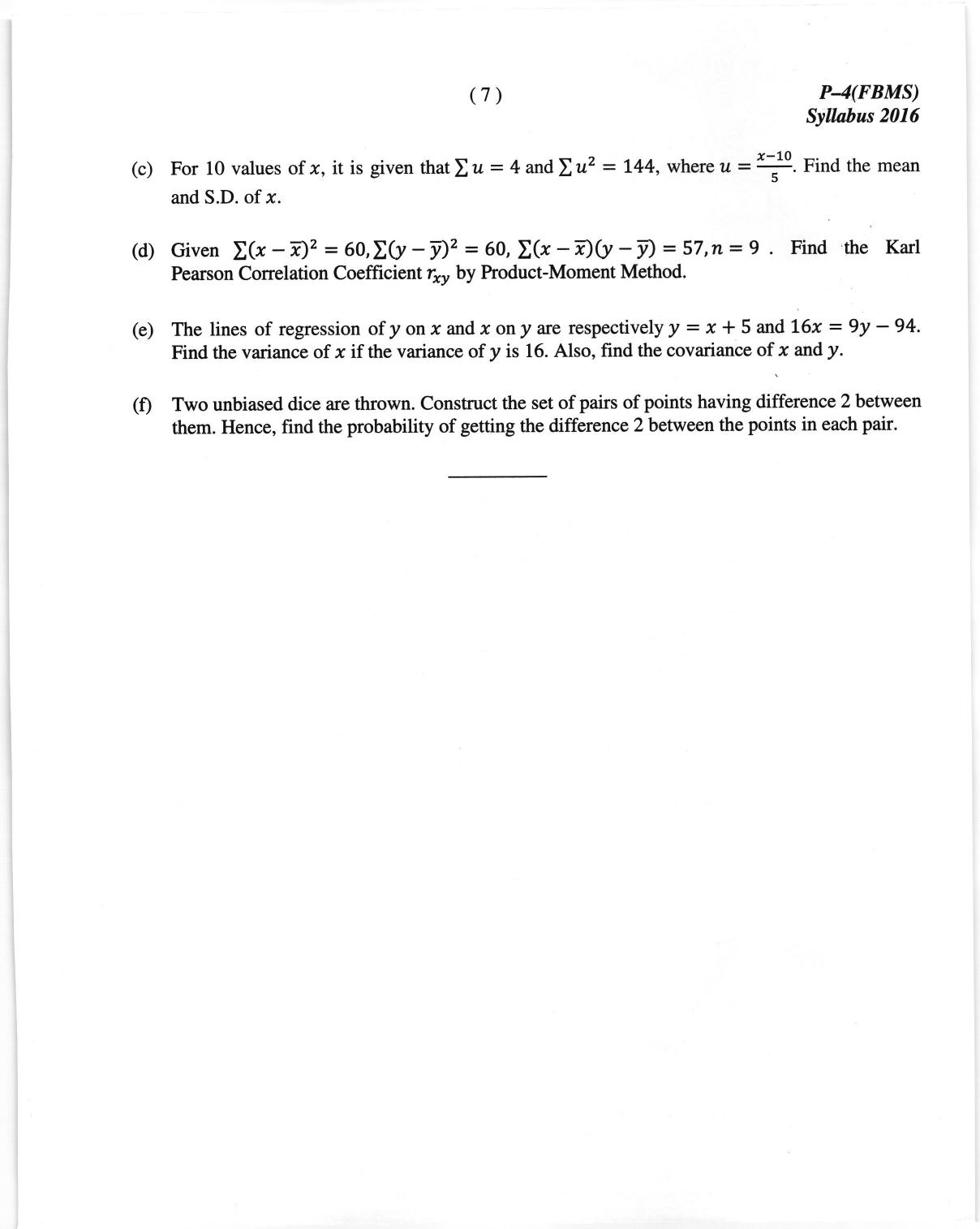 ICMAI June 2018 Fundamentals of Business Mathematics and Statistics Question Paper  - Page 7