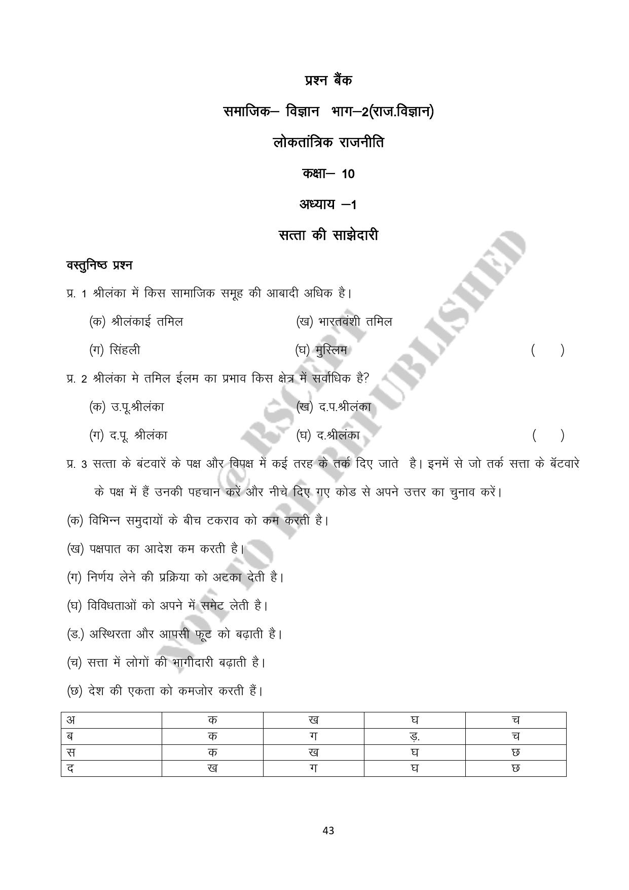 RBSE 2023 Class 10 SST Question Bank - Page 43