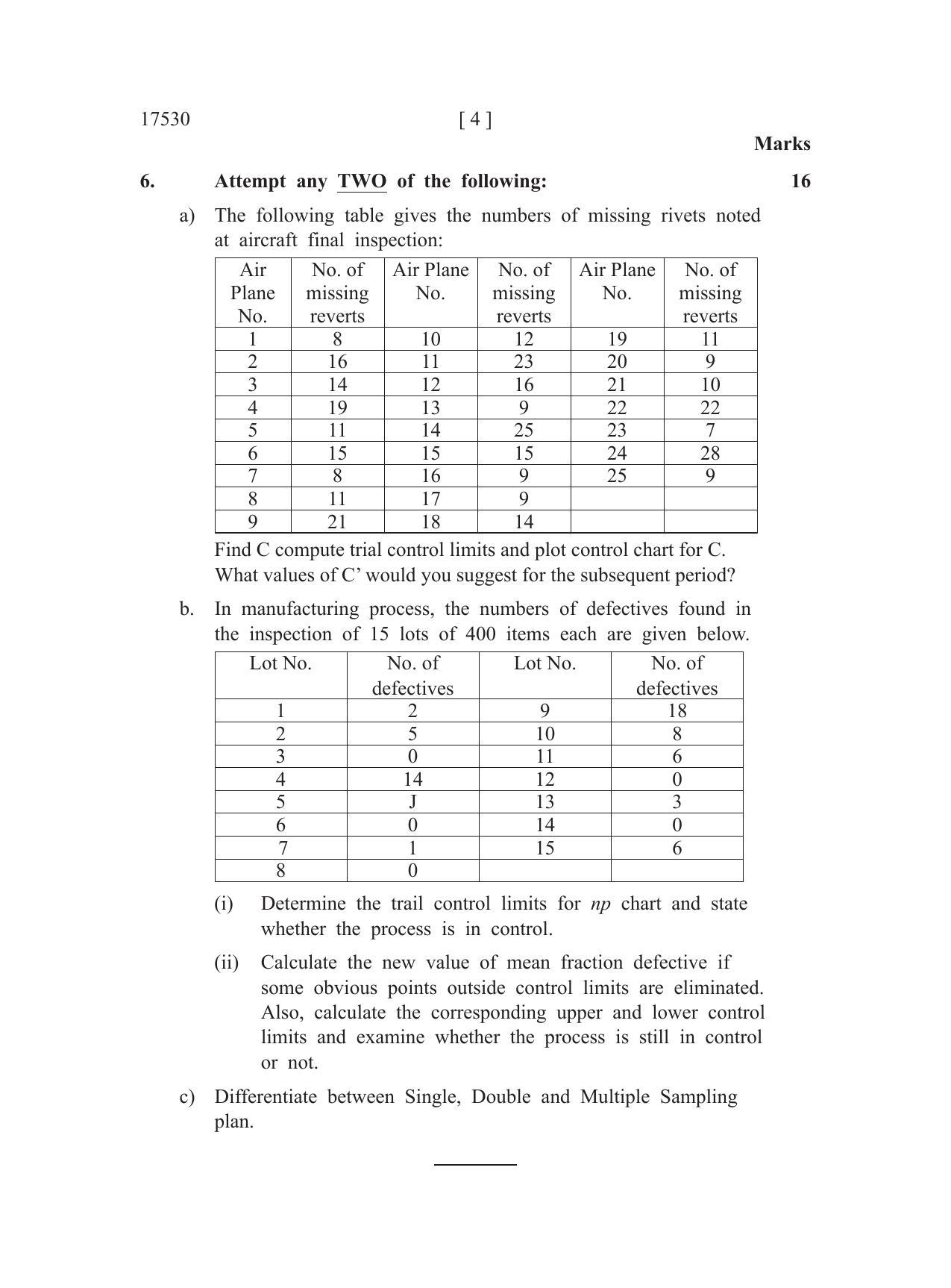 MSBTE Winter Question Paper 2019 - Metrology and Quality Control - Page 4