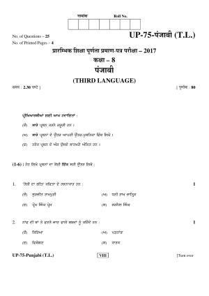 RBSE Class 8 2017 Punjabi Question Paper 