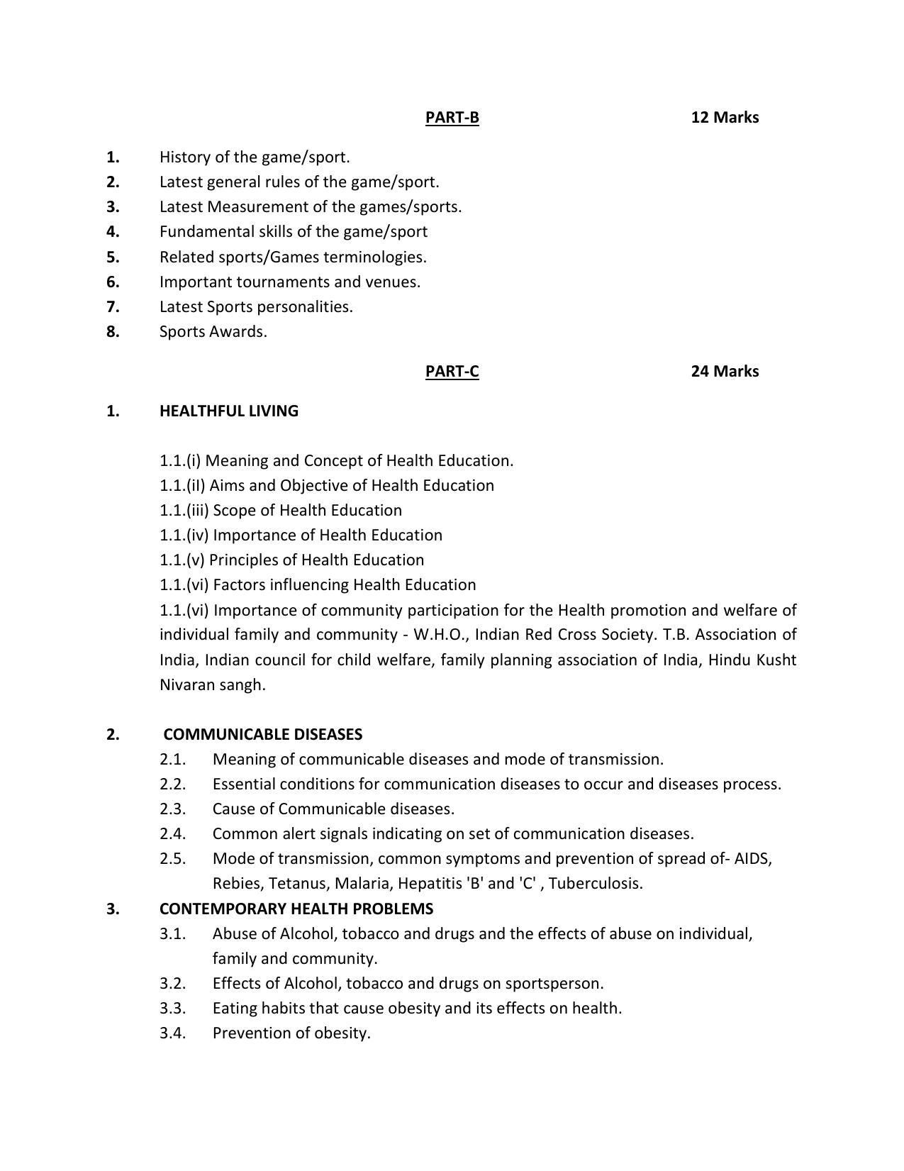 HP Board Class 11th Syllabus for Physical Education - Page 3