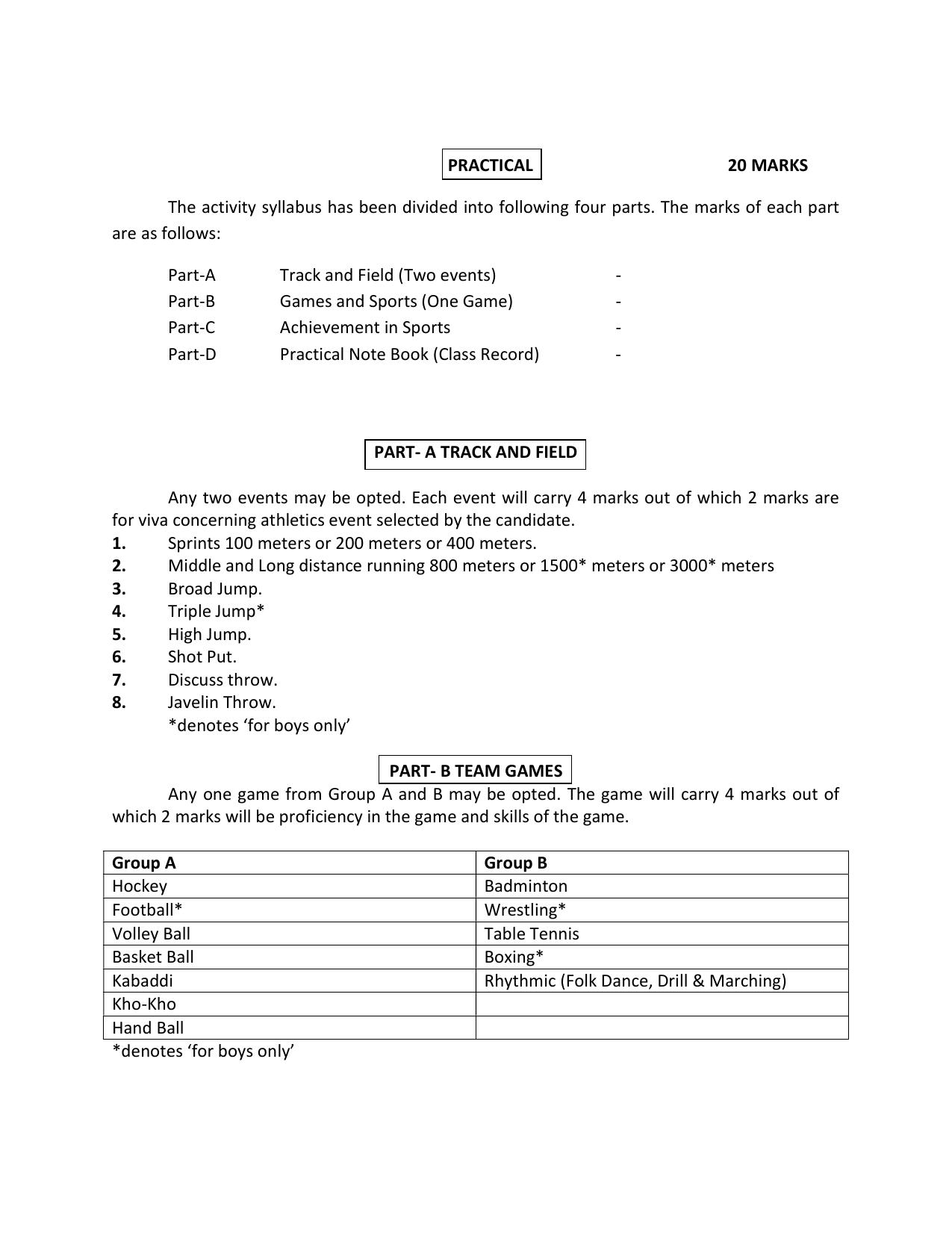 HP Board Class 11th Syllabus for Physical Education - Page 4