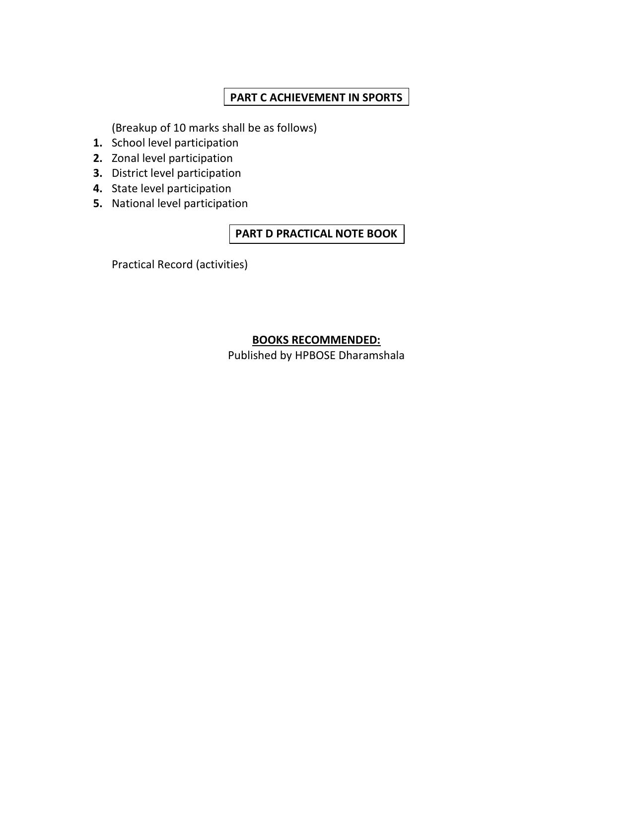 HP Board Class 11th Syllabus for Physical Education - Page 5