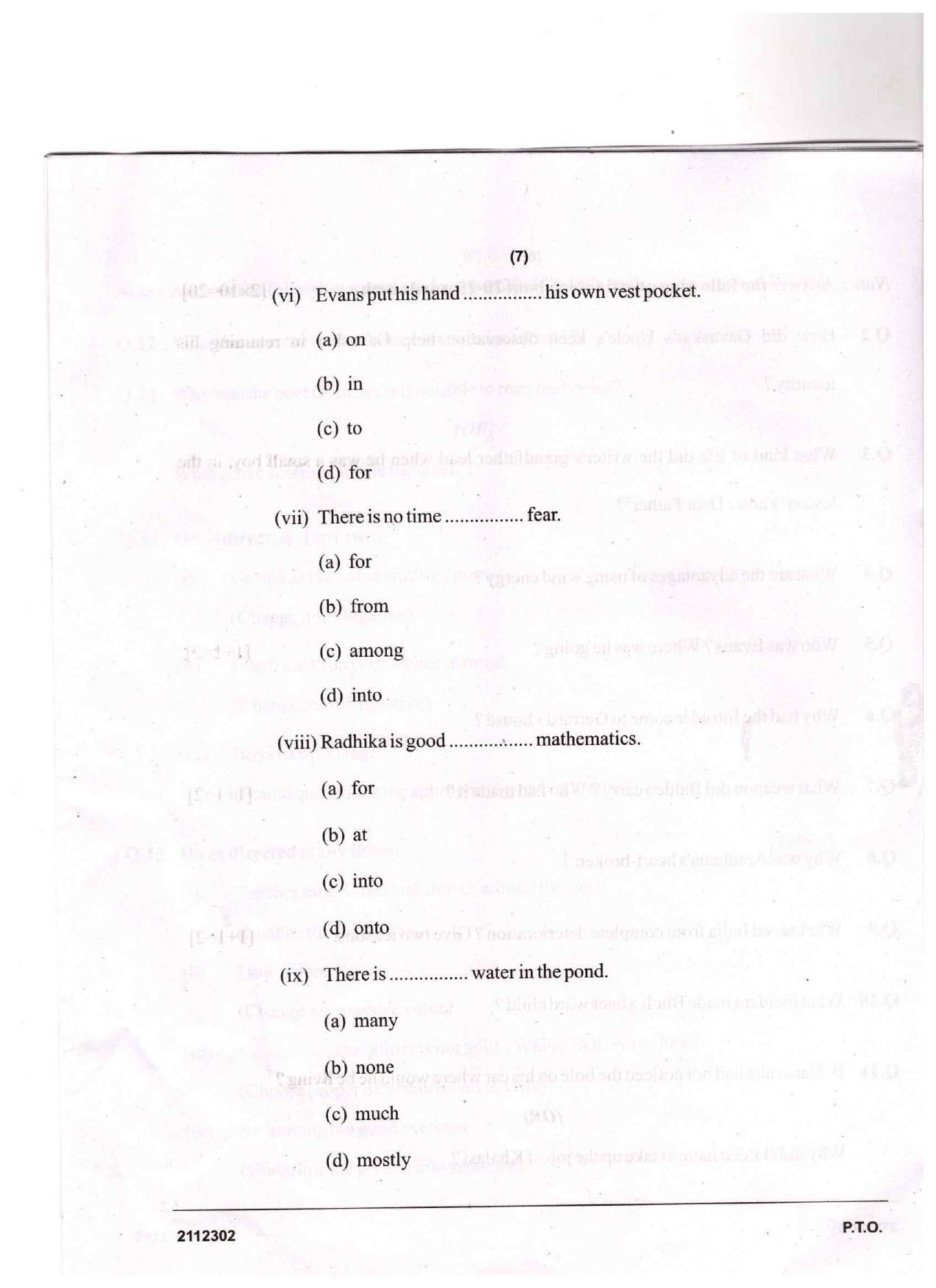 CGSOS Class 12 English Question Paper - Page 7