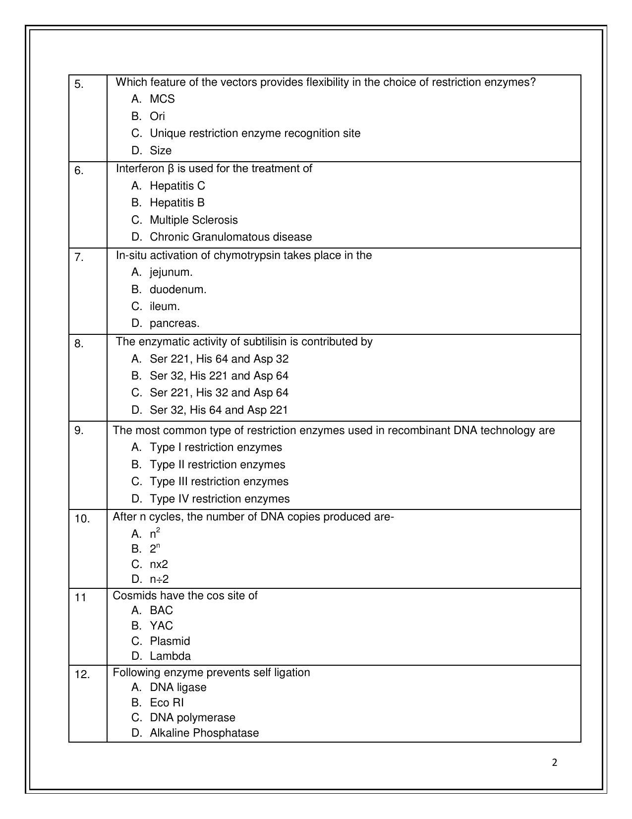 CBSE Class 12th Biotechnology Sample Question Paper 2021-22 - Page 2