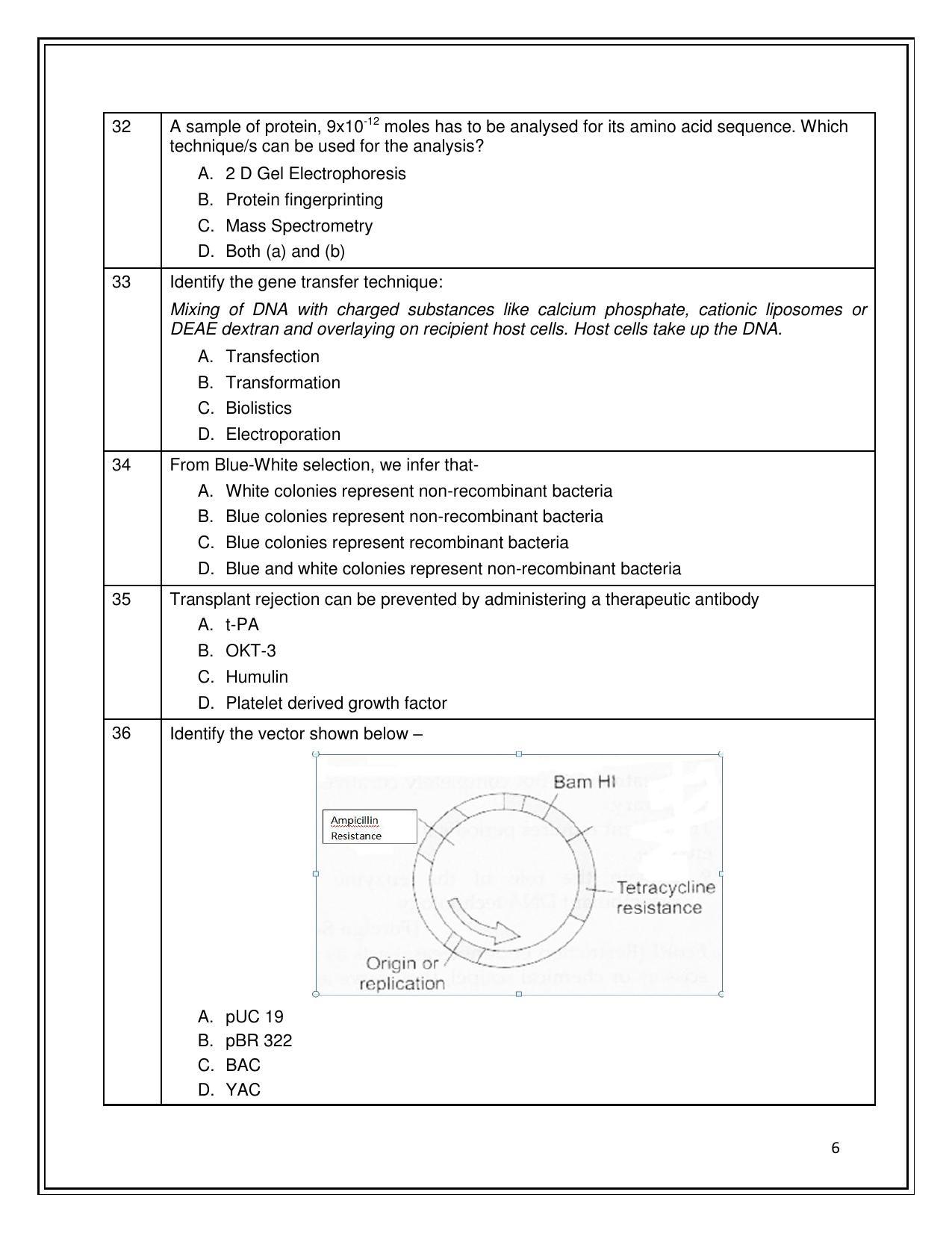 CBSE Class 12th Biotechnology Sample Question Paper 2021-22 - Page 6