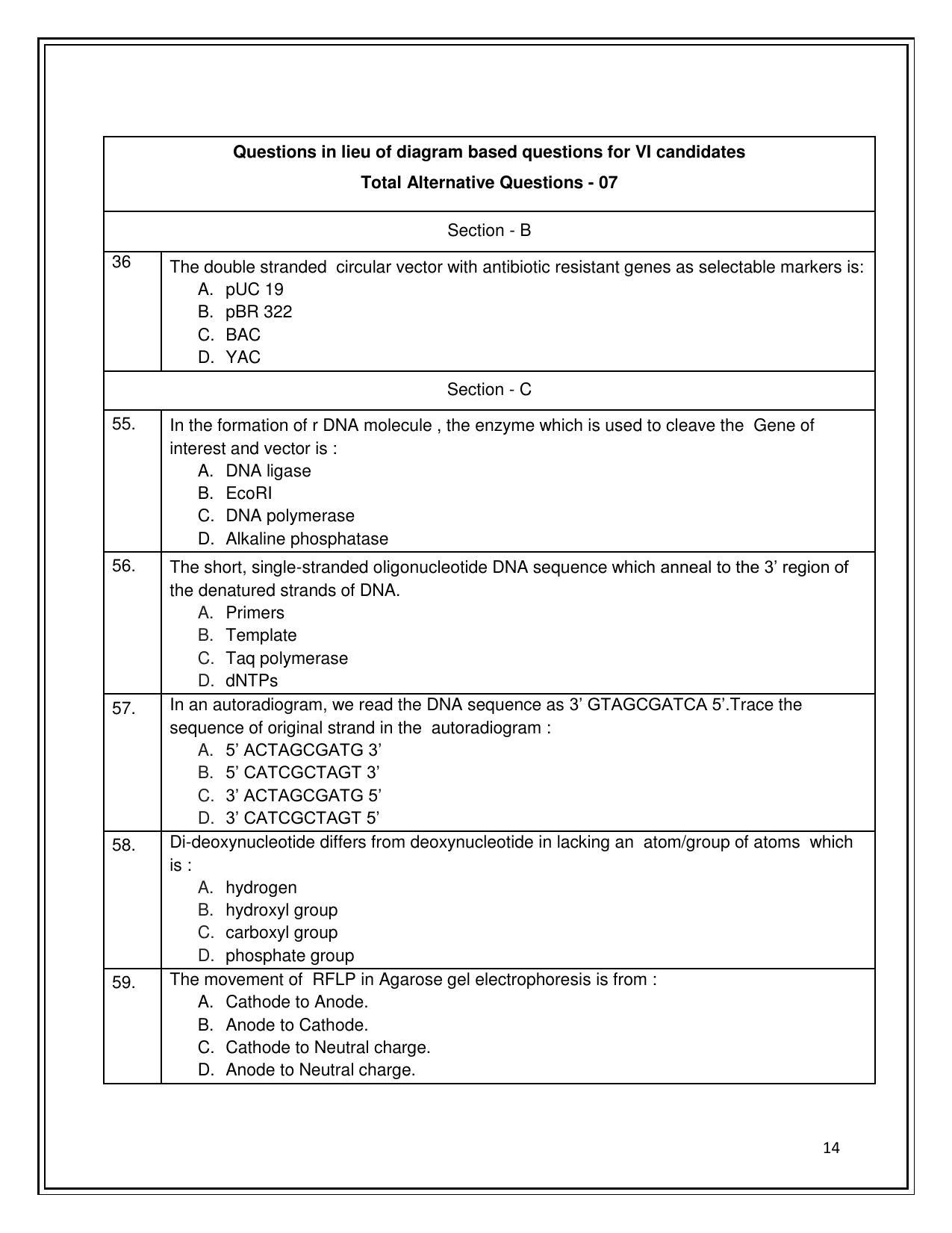 CBSE Class 12th Biotechnology Sample Question Paper 2021-22 - Page 14