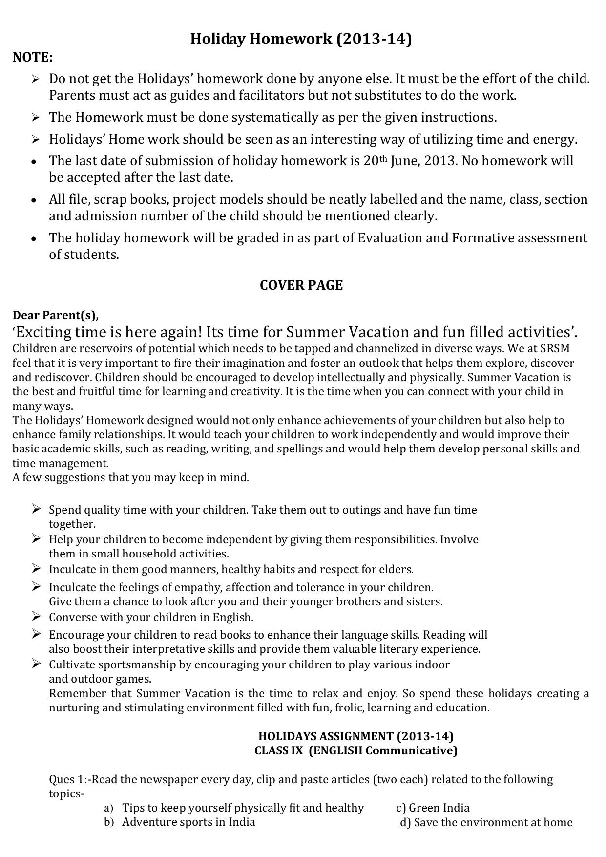 CBSE Worksheets for Class 9 Assignment 3 - Page 1