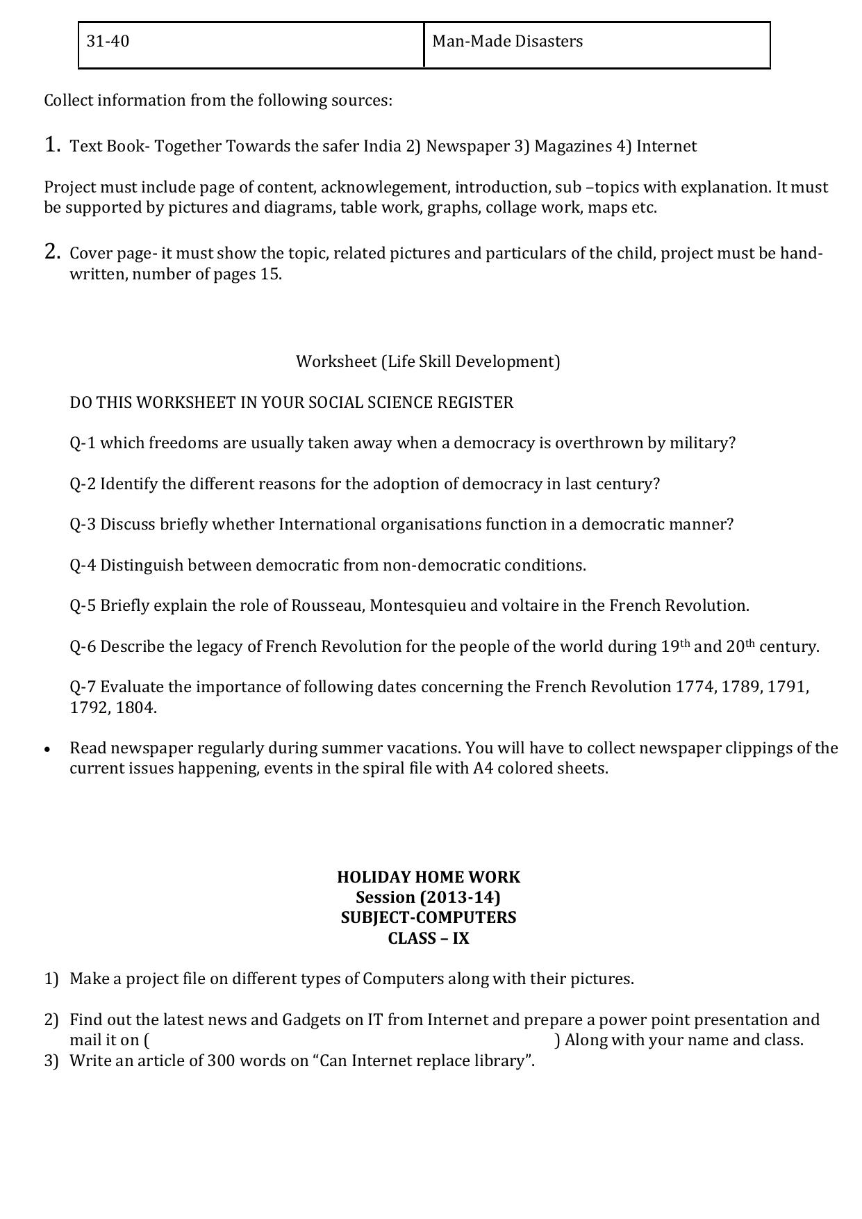 CBSE Worksheets for Class 9 Assignment 3 - Page 6