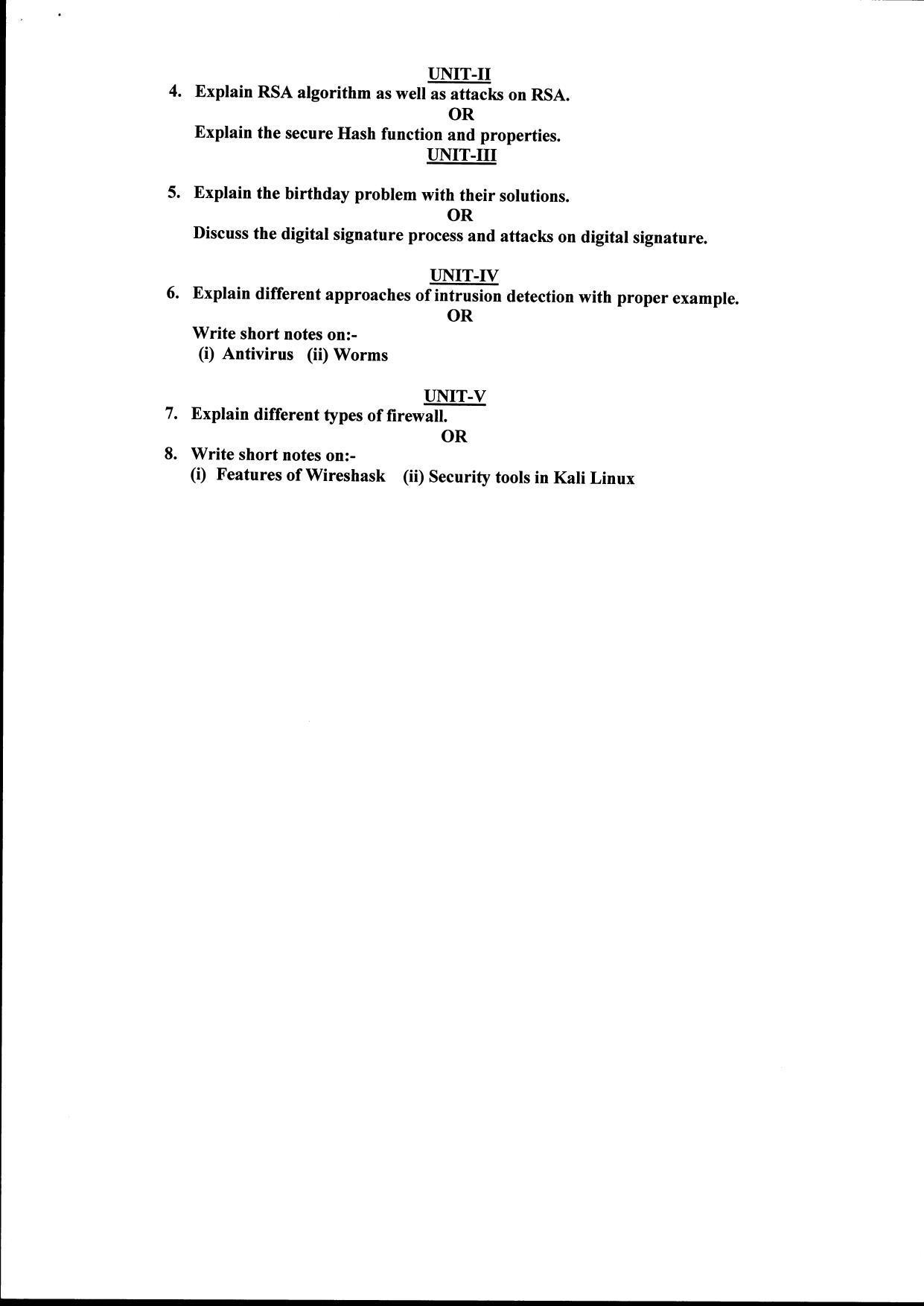 Bilaspur University Question Paper June 2022:Master Of Science In Information Technology (Fourth Semester)Cyber Security Paper 1 - Page 2