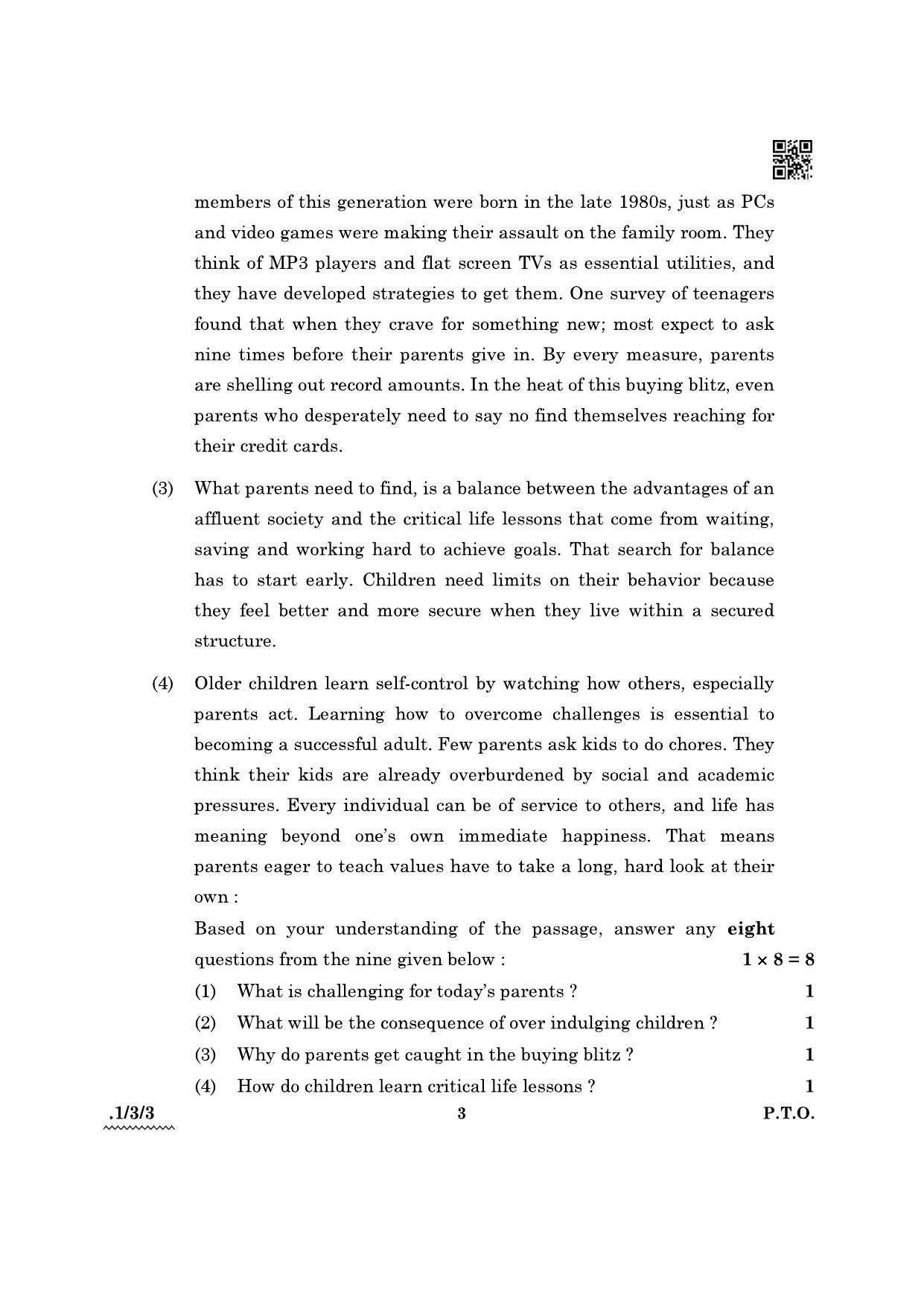 CBSE Class 12 1-3-3 English Core 2022 Question Paper - Page 3