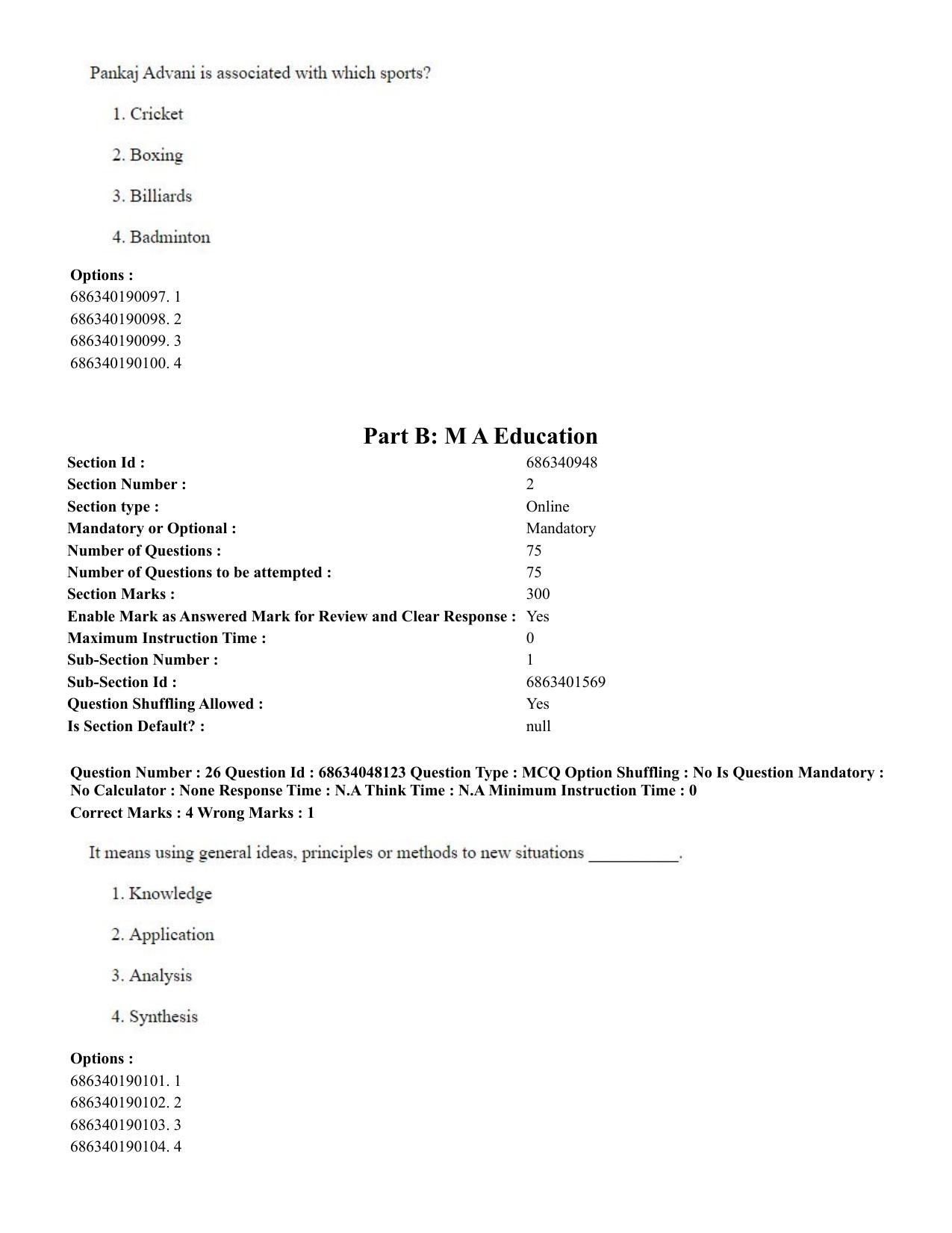 CUET PG 2023: COQP16 – MA Education (Eng)-Shift 2 (30-06-2023) Question Paper - Page 26