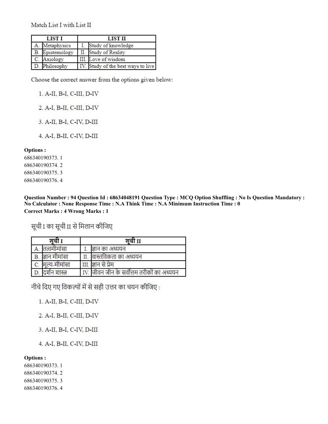 CUET PG 2023: COQP16 – MA Education (Eng)-Shift 2 (30-06-2023) Question Paper - Page 90