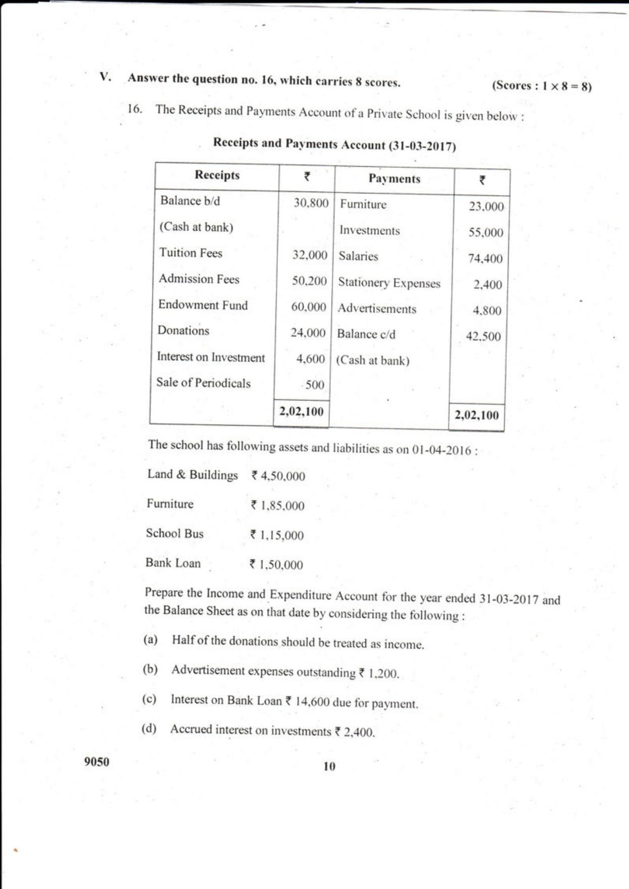 Kerala Plus Two 2018 Accountancy CA Question paper - Page 10