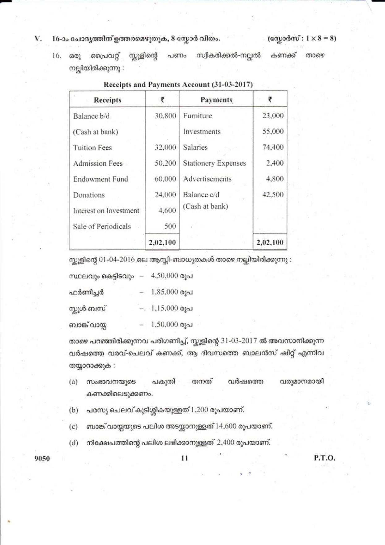 Kerala Plus Two 2018 Accountancy CA Question paper - Page 11