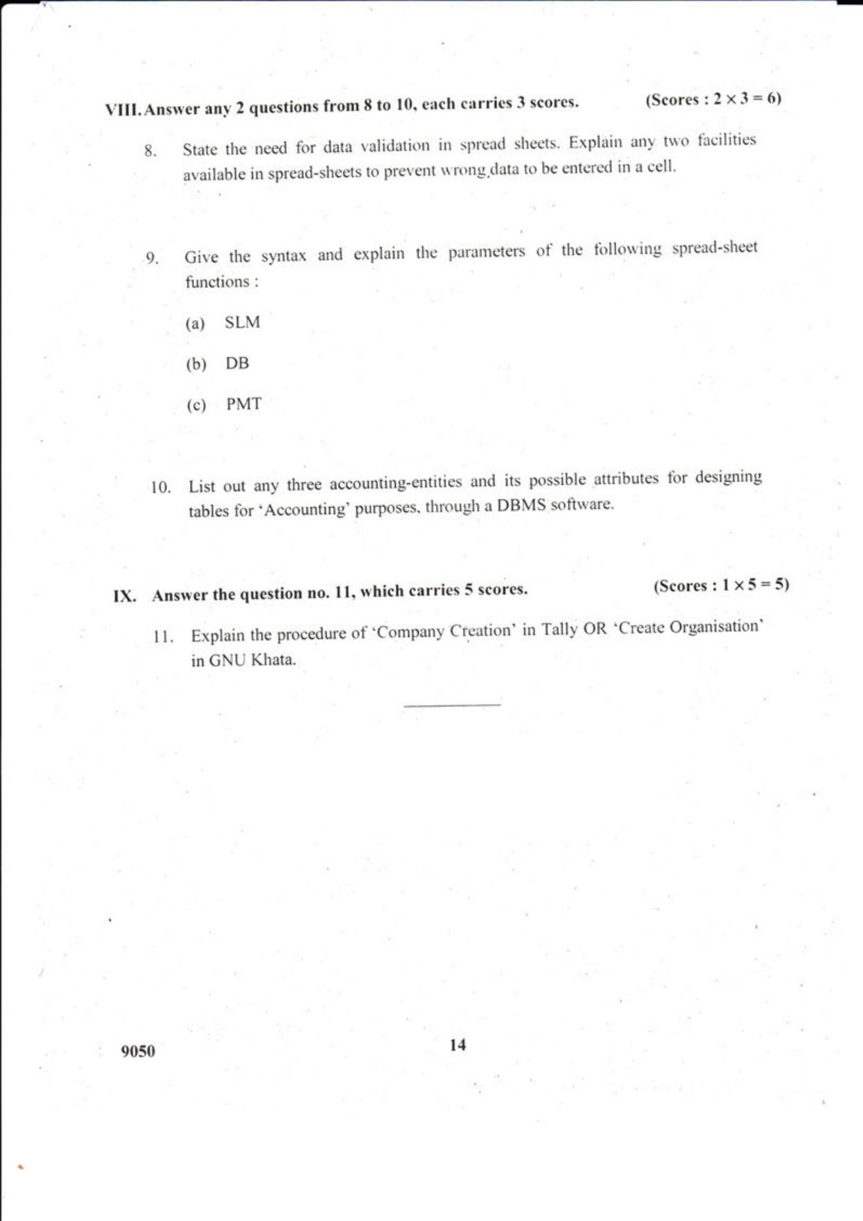 Kerala Plus Two 2018 Accountancy CA Question paper - Page 14
