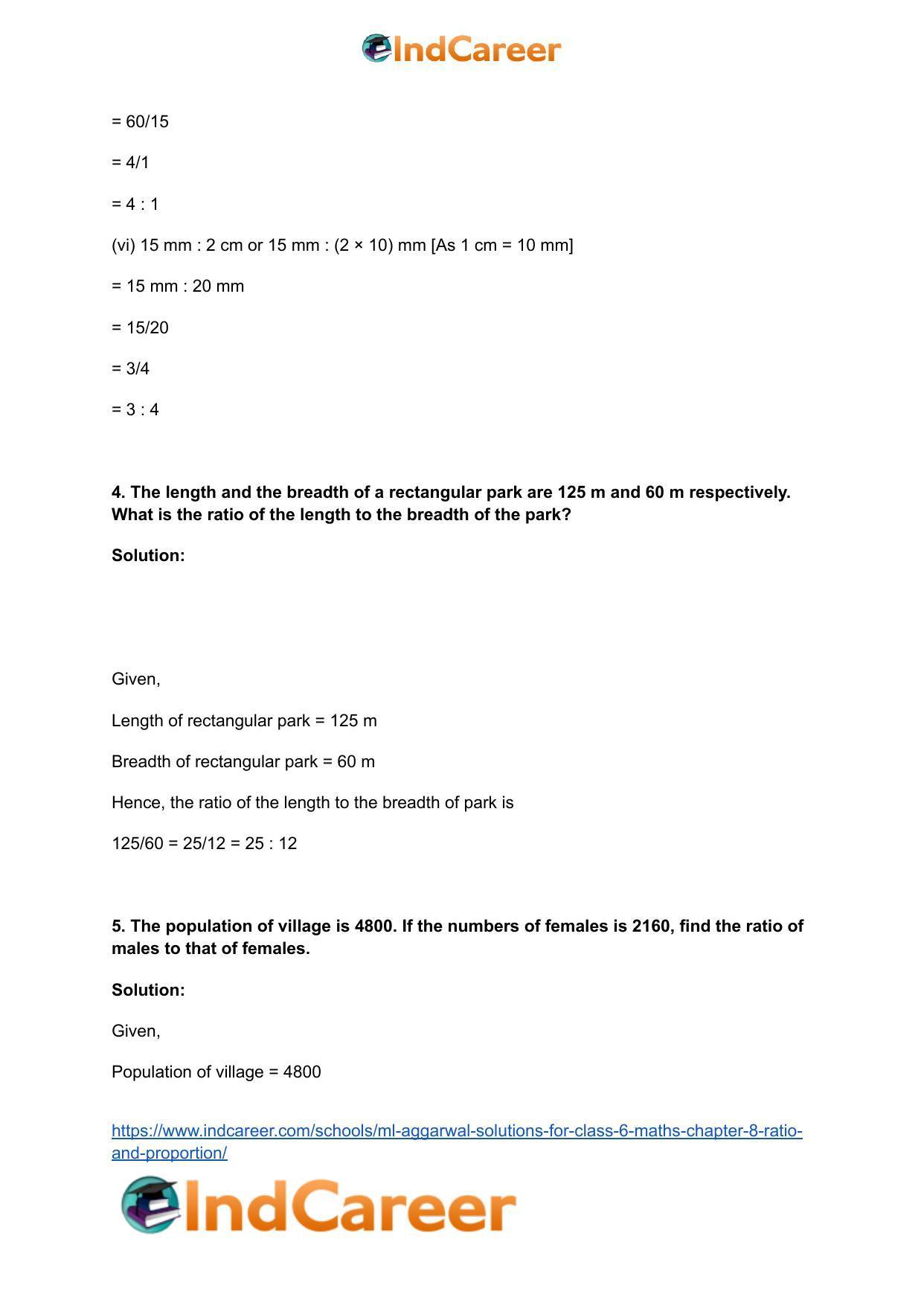 ML Aggarwal Solutions for Class 6 Maths Chapter 8- Ratio and Proportion - Page 5