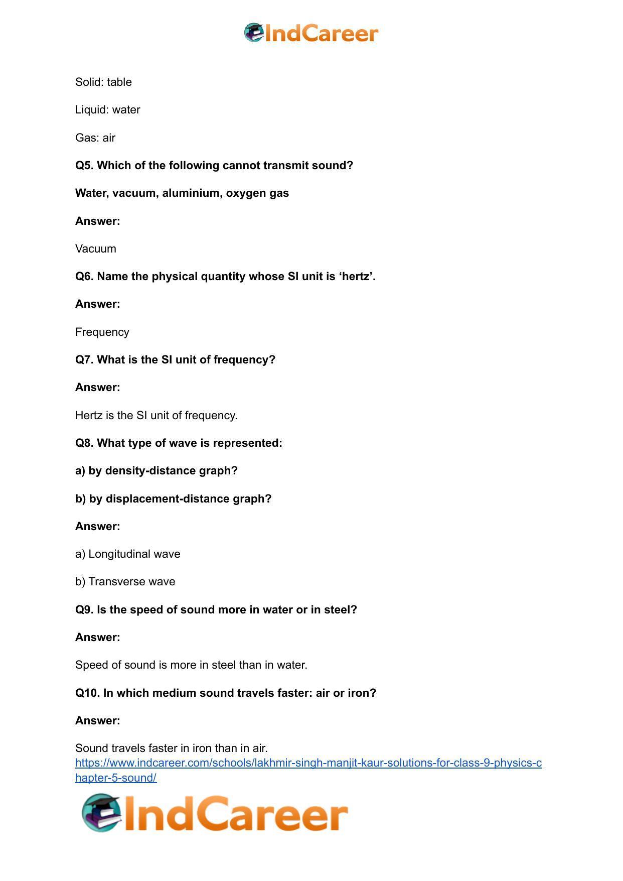 Lakhmir Singh Manjit Kaur Solutions for Class 9 Physics: Chapter 5- Sound - Page 3