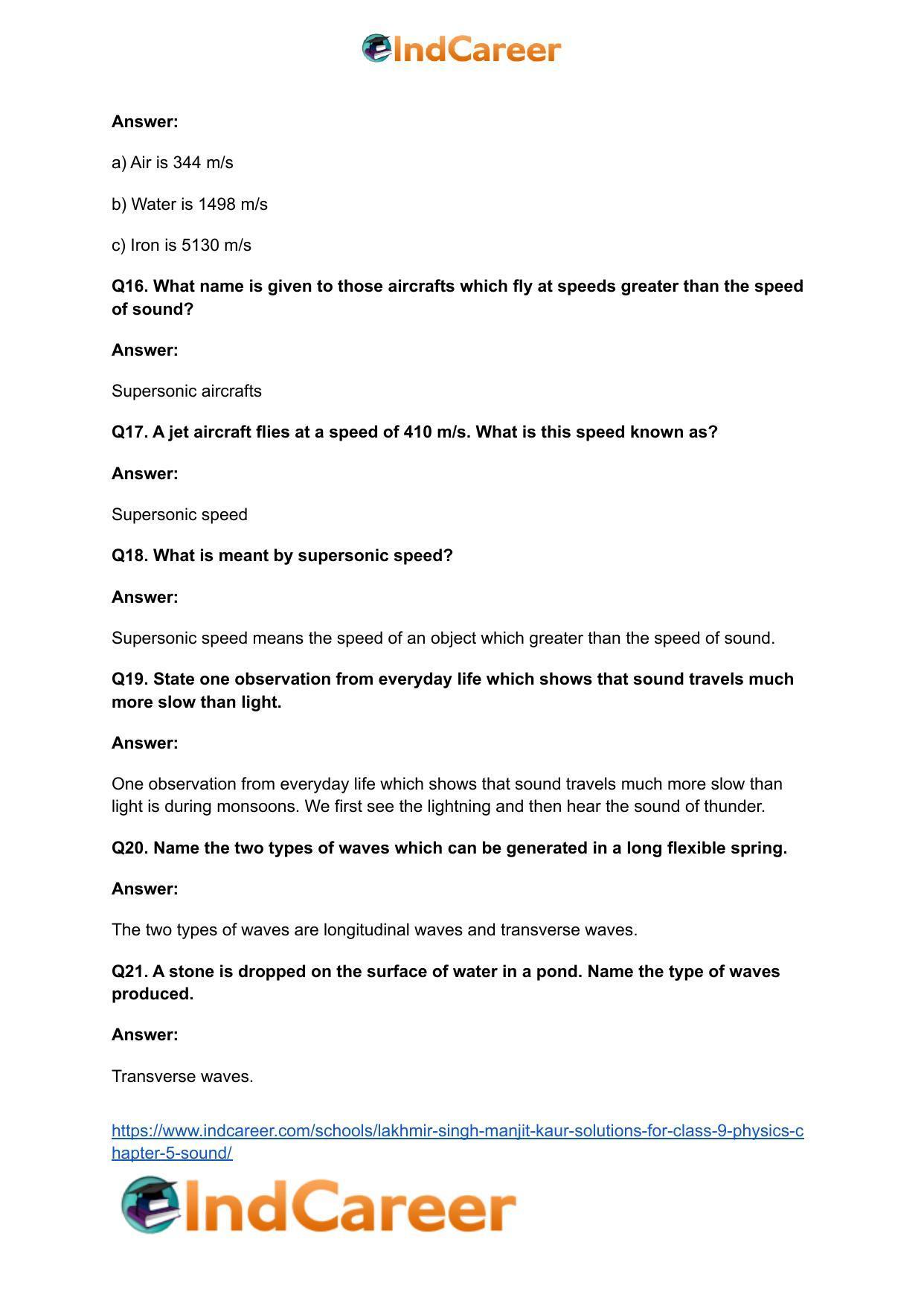 Lakhmir Singh Manjit Kaur Solutions for Class 9 Physics: Chapter 5- Sound - Page 5