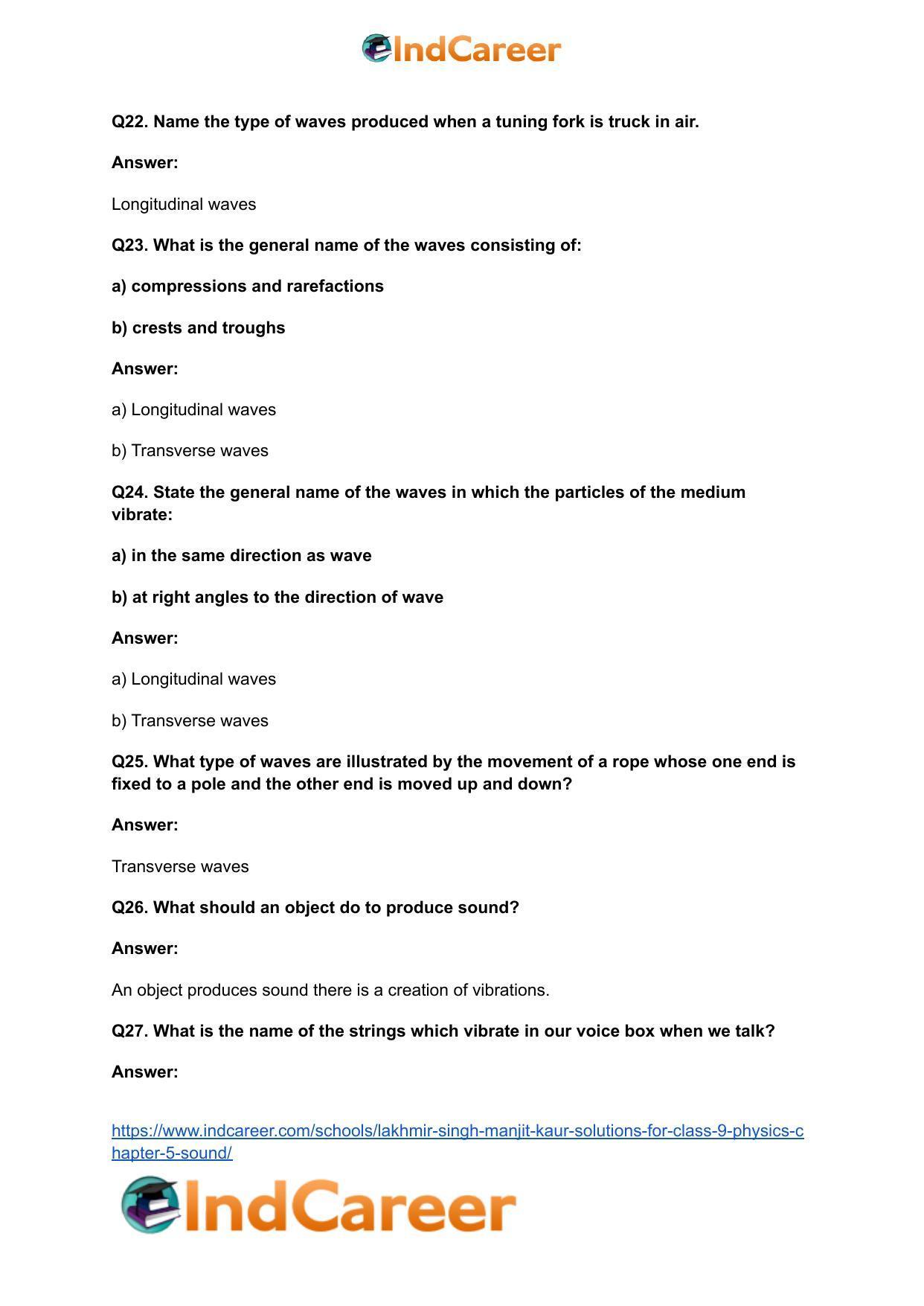 Lakhmir Singh Manjit Kaur Solutions for Class 9 Physics: Chapter 5- Sound - Page 6
