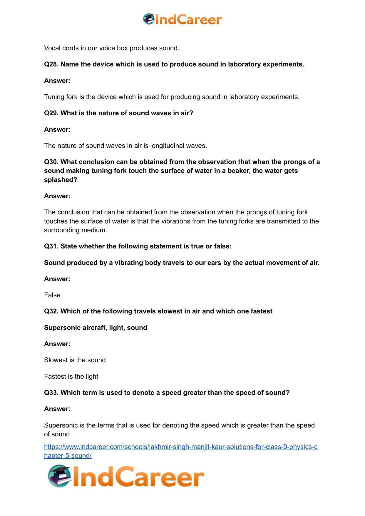 Lakhmir Singh Manjit Kaur Solutions for Class 9 Physics: Chapter 5- Sound - Page 7