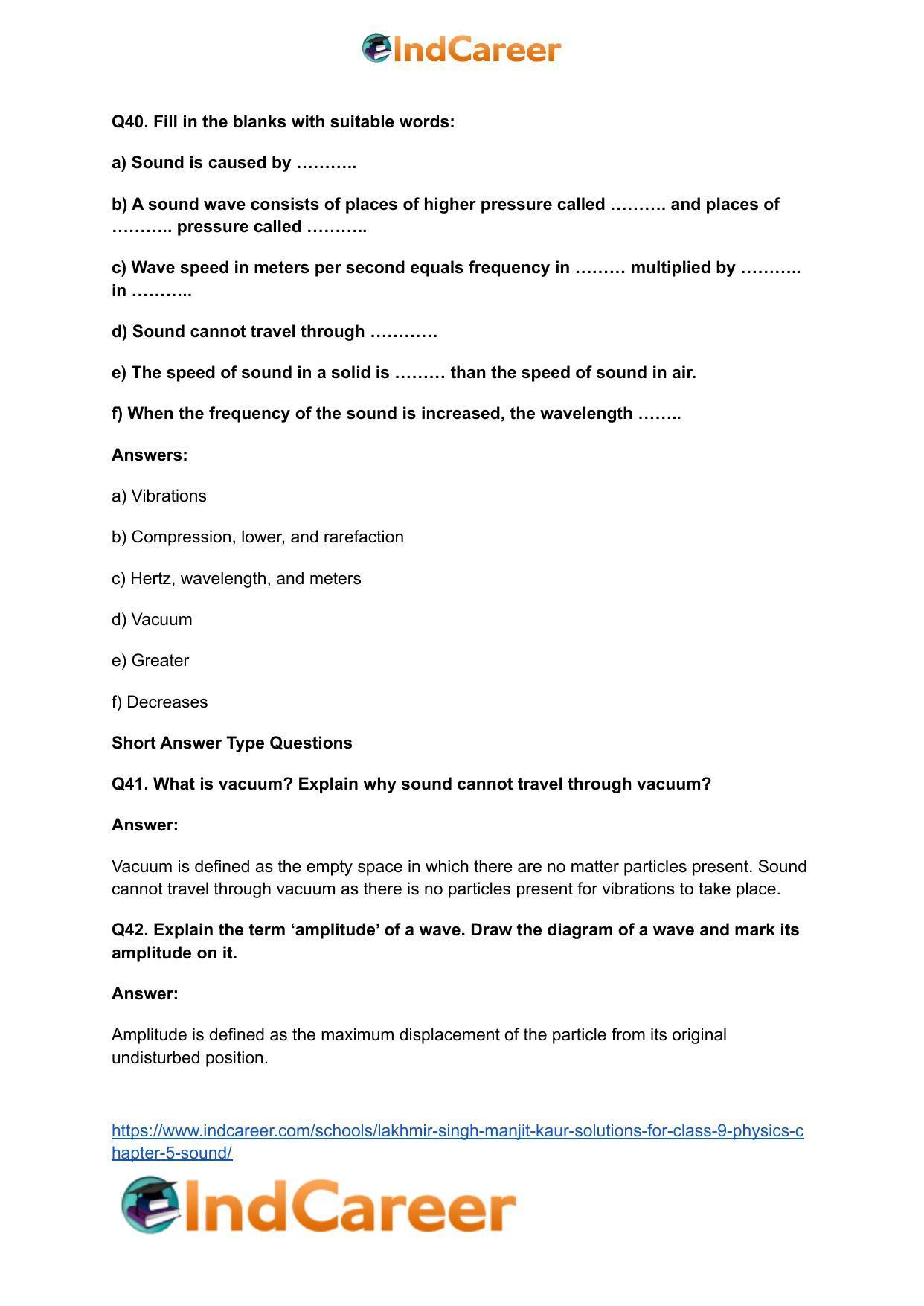 Lakhmir Singh Manjit Kaur Solutions for Class 9 Physics: Chapter 5- Sound - Page 9