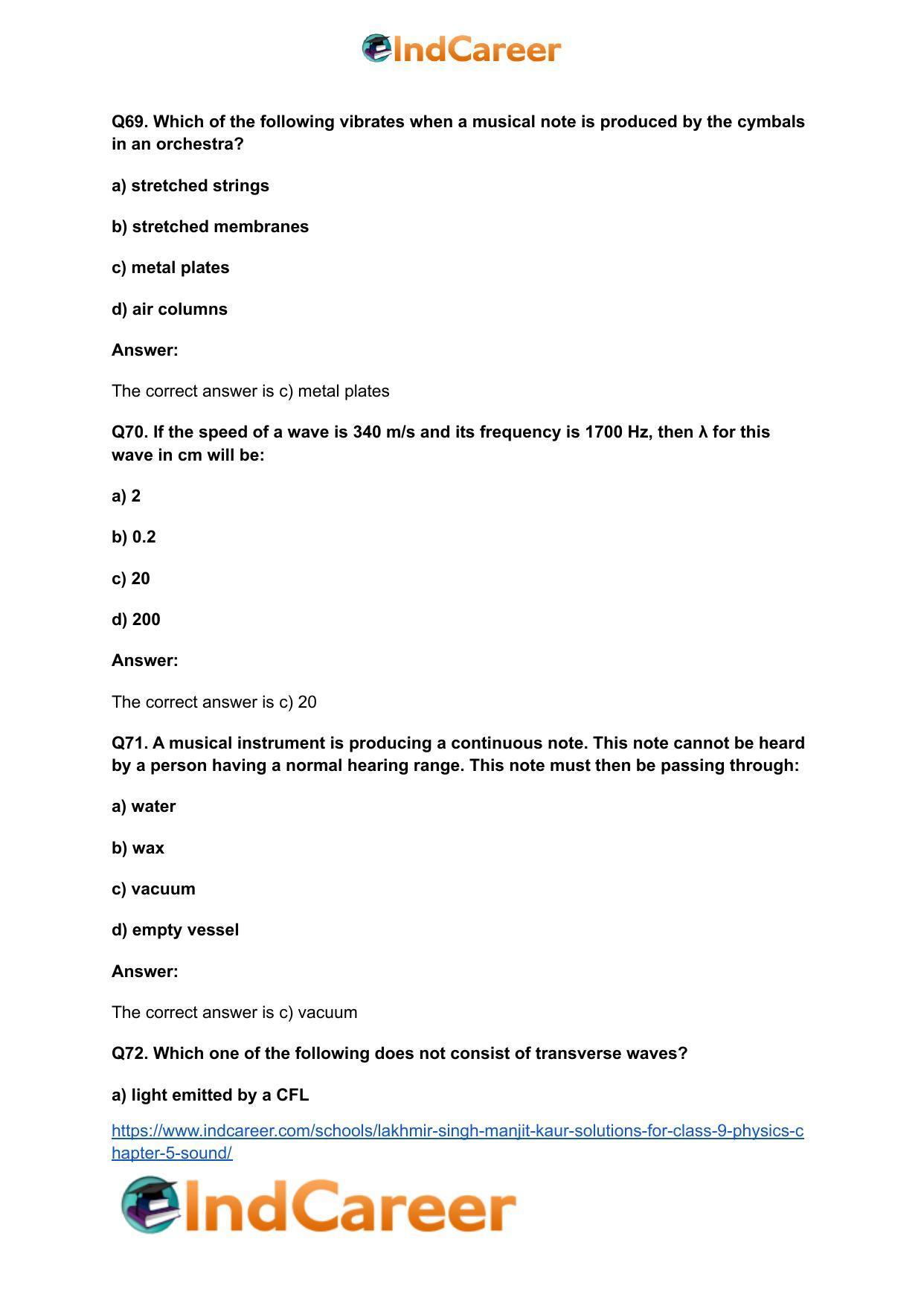 Lakhmir Singh Manjit Kaur Solutions for Class 9 Physics: Chapter 5- Sound - Page 21