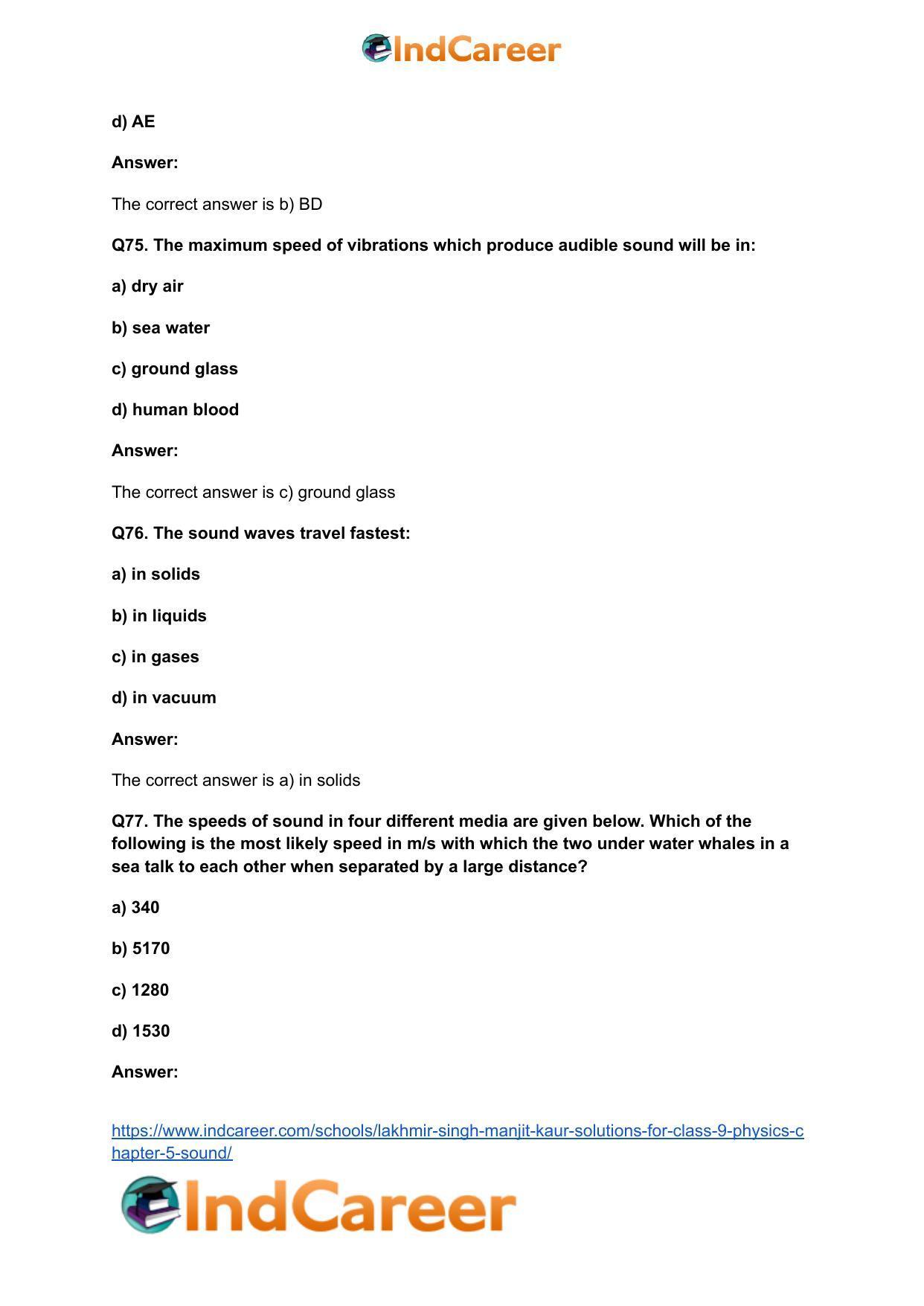 Lakhmir Singh Manjit Kaur Solutions for Class 9 Physics: Chapter 5- Sound - Page 23