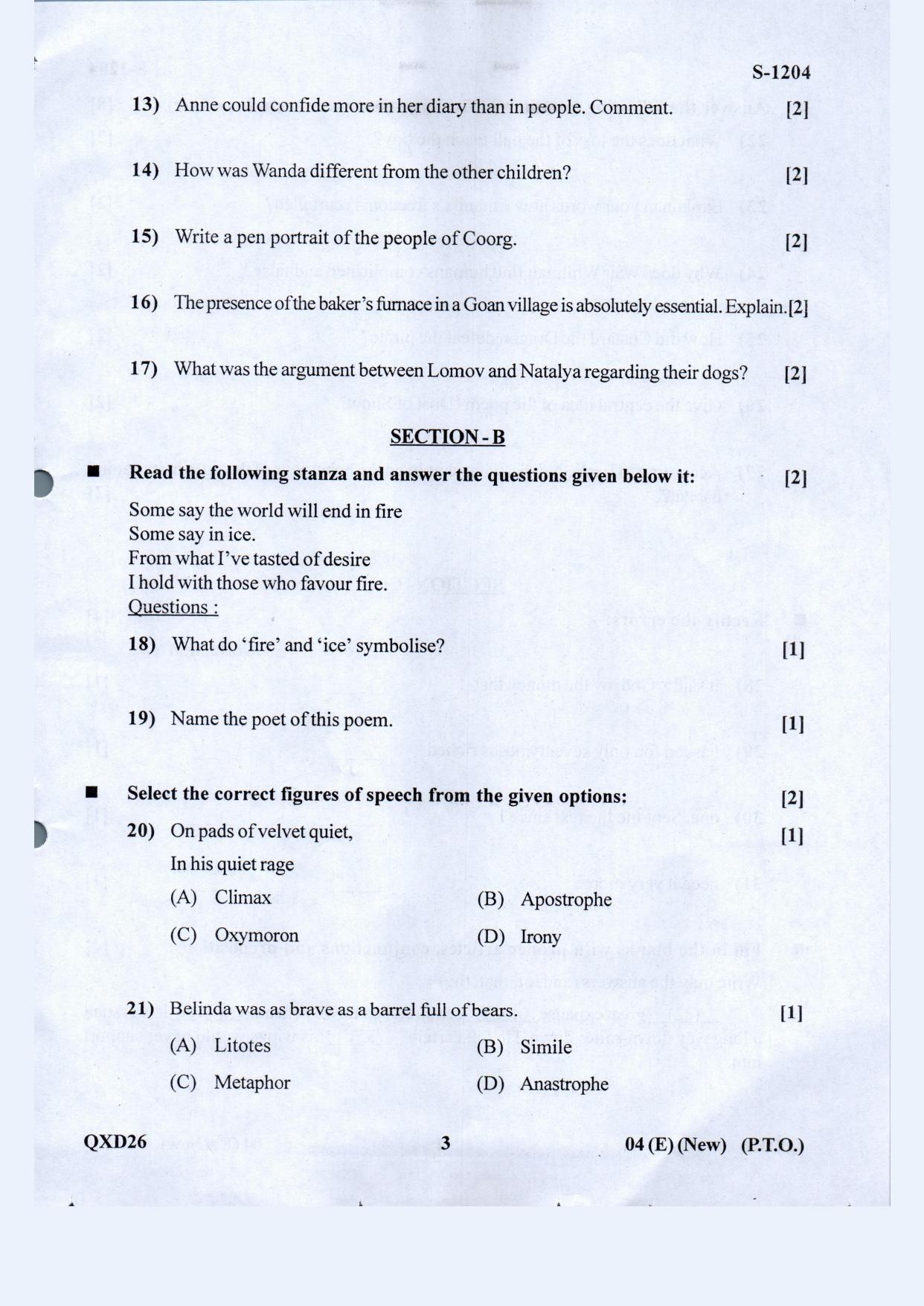 Gujarat Board Class 10th English F.L. May 2021 Question Paper - Page 3