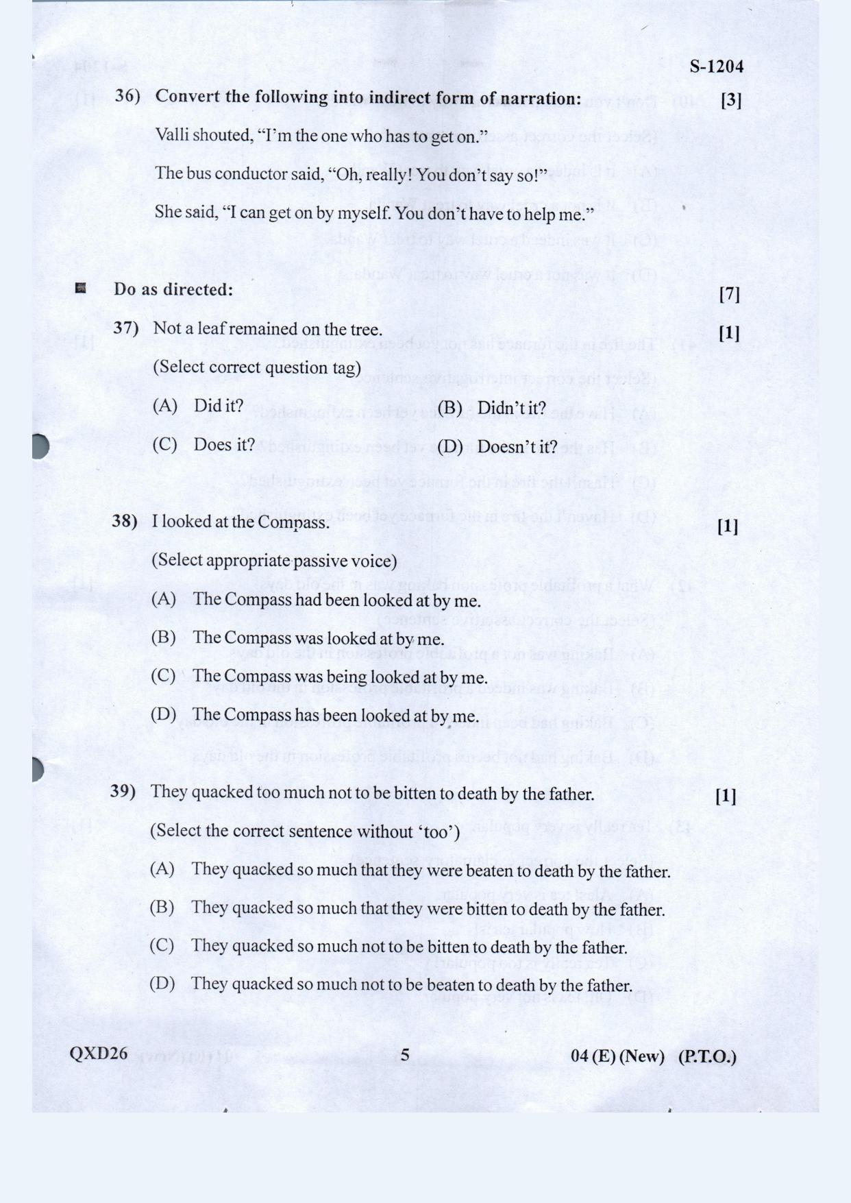 Gujarat Board Class 10th English F.L. May 2021 Question Paper - Page 5