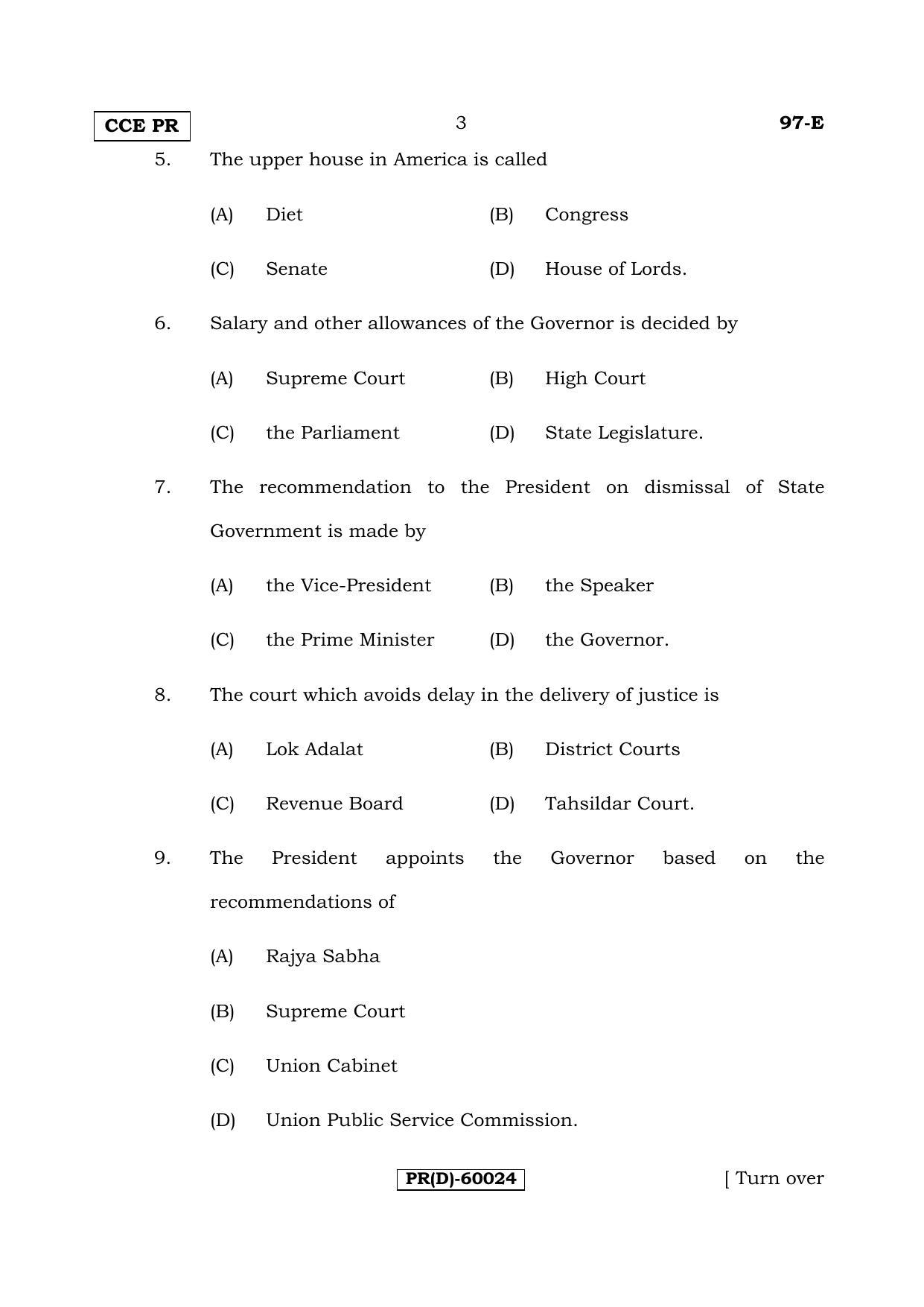 Karnataka SSLC POLITICAL SCIENCE - ENGLISH (97-E (PR) (Revised Un-Revised)_sp9) (Supplementary) June 2018 Question Paper - Page 3