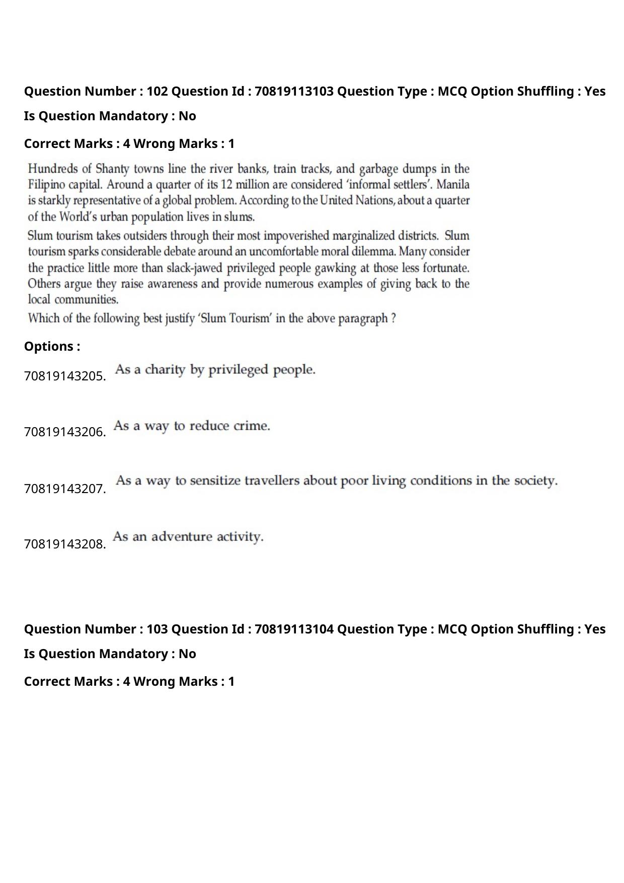 JEE Mains 2021: B Planning English (Shift 2) 23-02-2021 Question Paper - Page 71