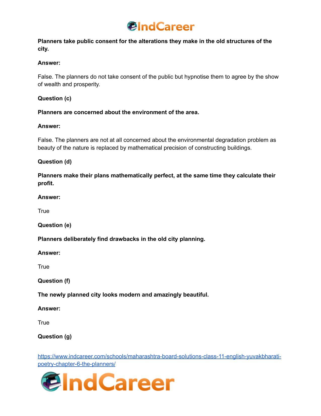 Maharashtra Board Solutions Class 11-English Yuvakbharati (Poetry): Chapter 6- The Planners - Page 6