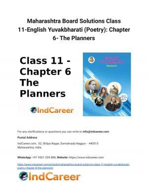 Maharashtra Board Solutions Class 11-English Yuvakbharati (Poetry): Chapter 6- The Planners