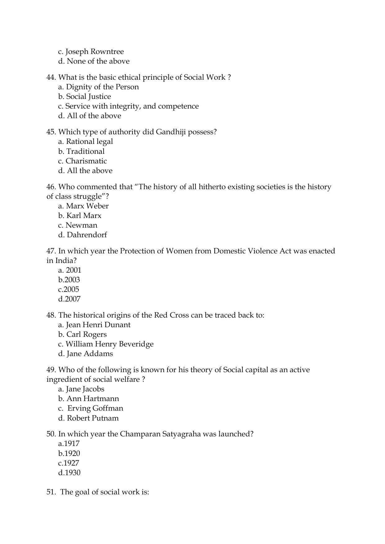 Odisha CPET 2021 SOCIAL WORK Question Paper - Page 7