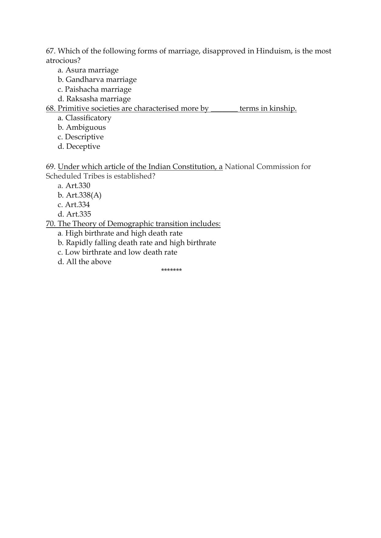 Odisha CPET 2021 SOCIAL WORK Question Paper - Page 10