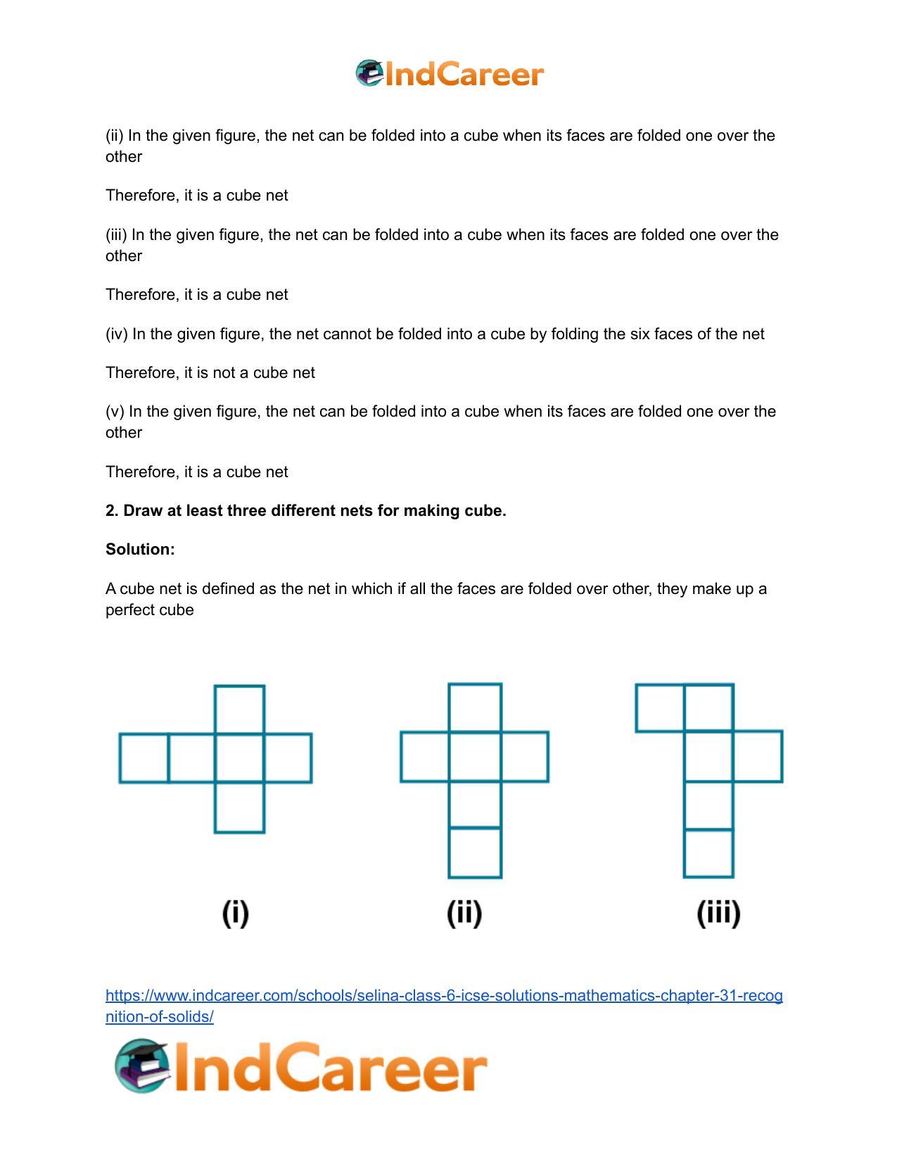 Selina Class 6 ICSE Solutions Mathematics : Chapter 31- Recognition of Solids - Page 3